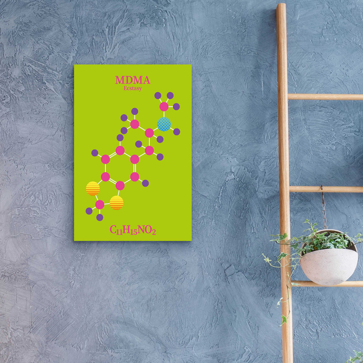 Epic Art 'MDMA Molecule 2' by Epic Portfolio, Acrylic Glass Wall Art,16x24