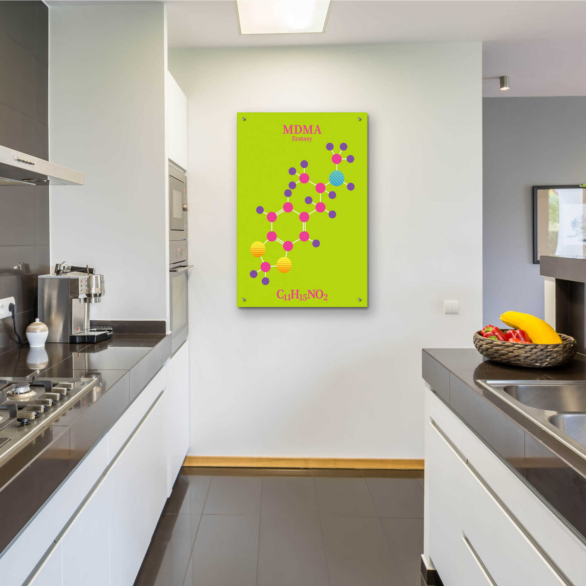 Epic Art 'MDMA Molecule 2' by Epic Portfolio, Acrylic Glass Wall Art,24x36