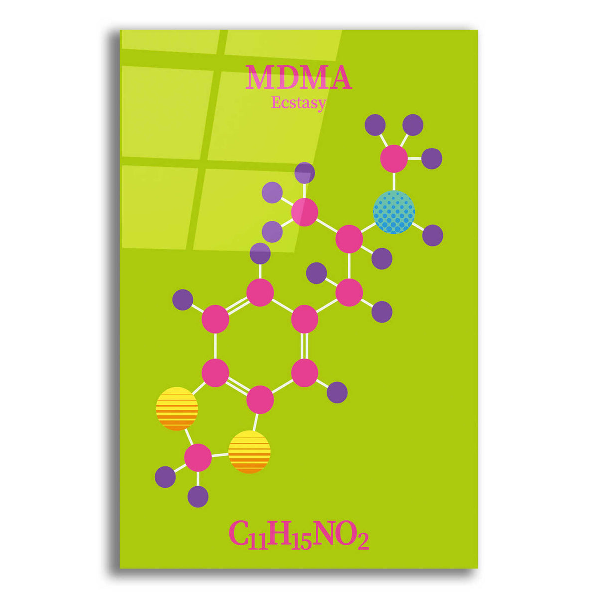 Epic Art 'MDMA Molecule 2' by Epic Portfolio, Acrylic Glass Wall Art