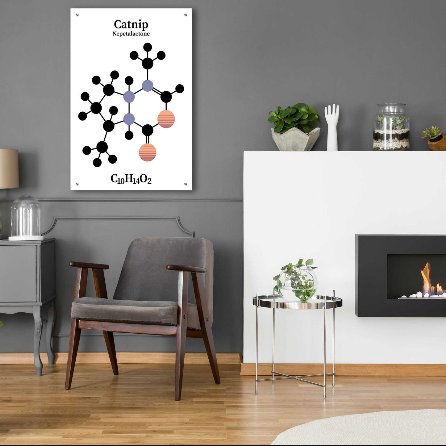 Epic Art 'Catnip Molecule' by Epic Portfolio, Acrylic Glass Wall Art,24x36