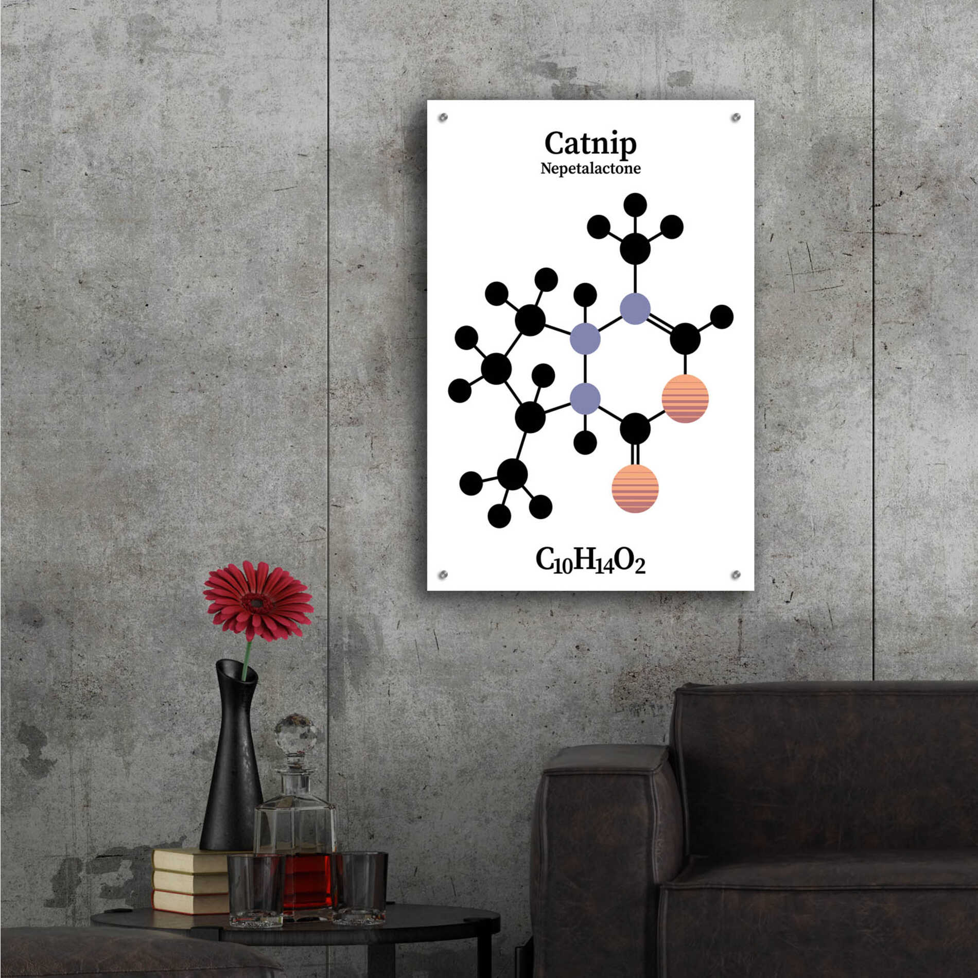 Epic Art 'Catnip Molecule' by Epic Portfolio, Acrylic Glass Wall Art,24x36