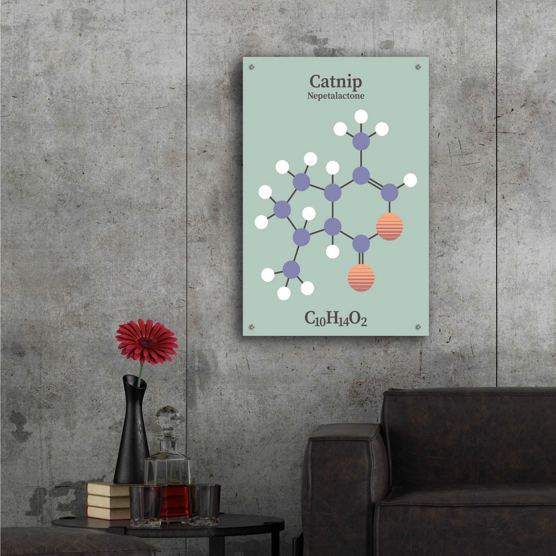 Epic Art 'Catnip Molecule 2' by Epic Portfolio, Acrylic Glass Wall Art,24x36