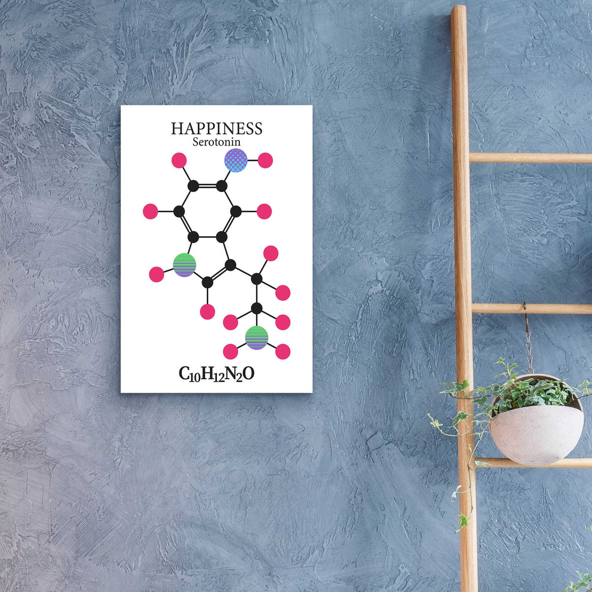 Epic Art 'Serotonin Molecule' by Epic Portfolio, Acrylic Glass Wall Art,16x24