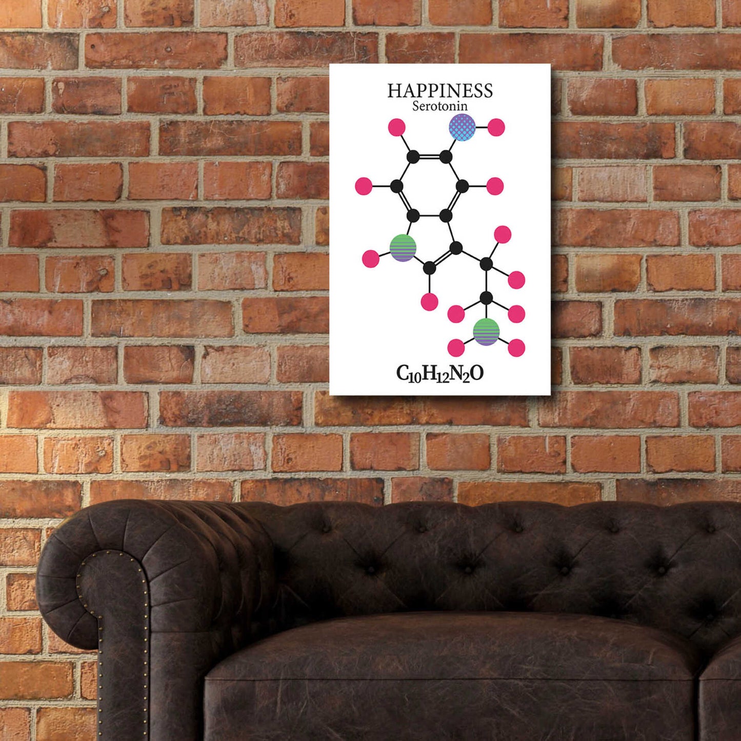 Epic Art 'Serotonin Molecule' by Epic Portfolio, Acrylic Glass Wall Art,16x24