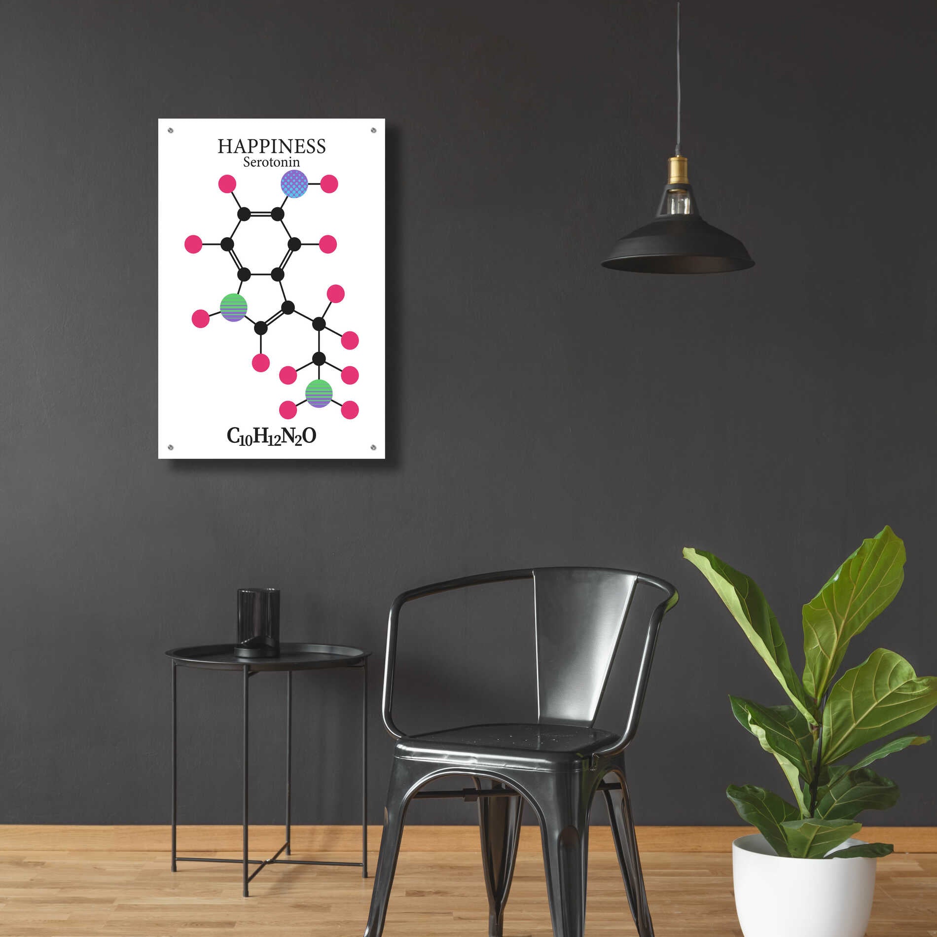Epic Art 'Serotonin Molecule' by Epic Portfolio, Acrylic Glass Wall Art,24x36