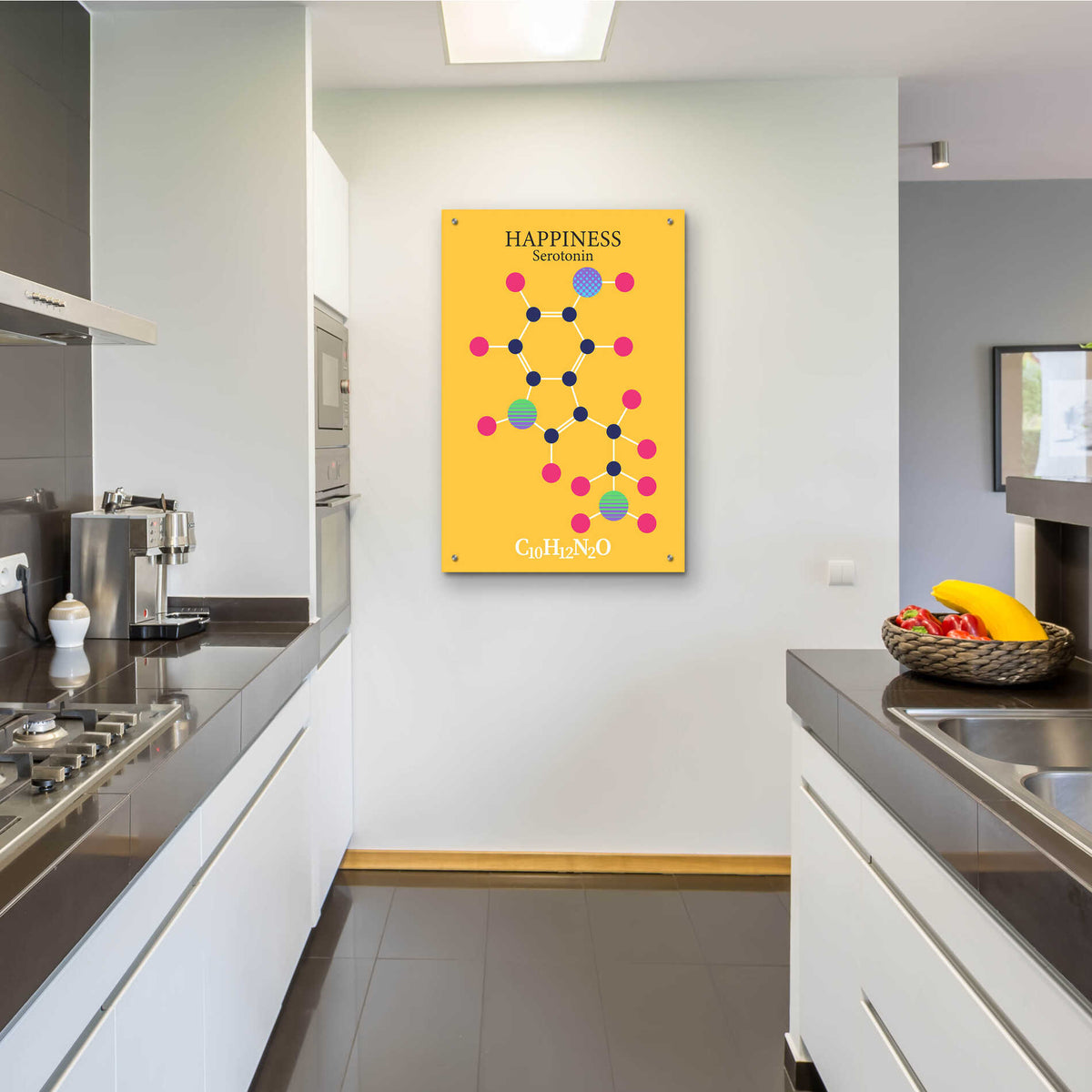 Epic Art 'Serotonin Molecule 2' by Epic Portfolio, Acrylic Glass Wall Art,24x36