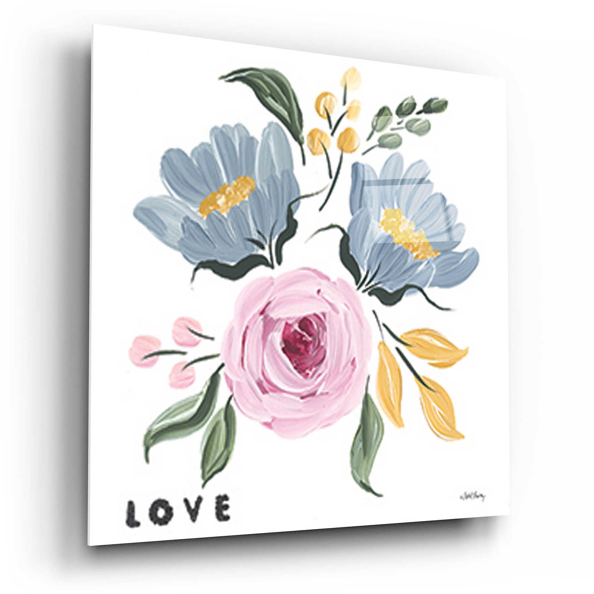 Epic Art 'Love & Flowers' by April Chavez, Acrylic Glass Wall Art,12x12