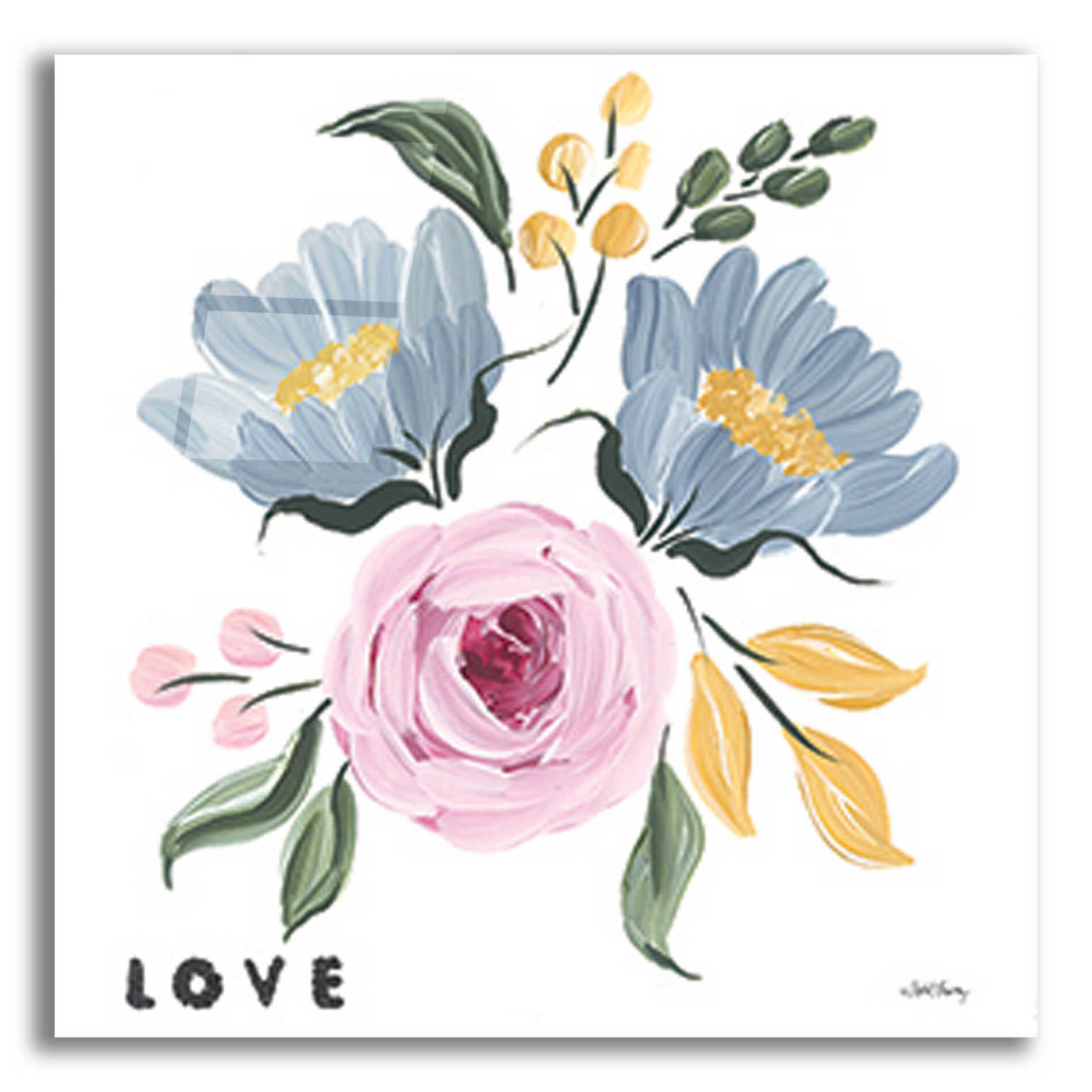 Epic Art 'Love & Flowers' by April Chavez, Acrylic Glass Wall Art,12x12