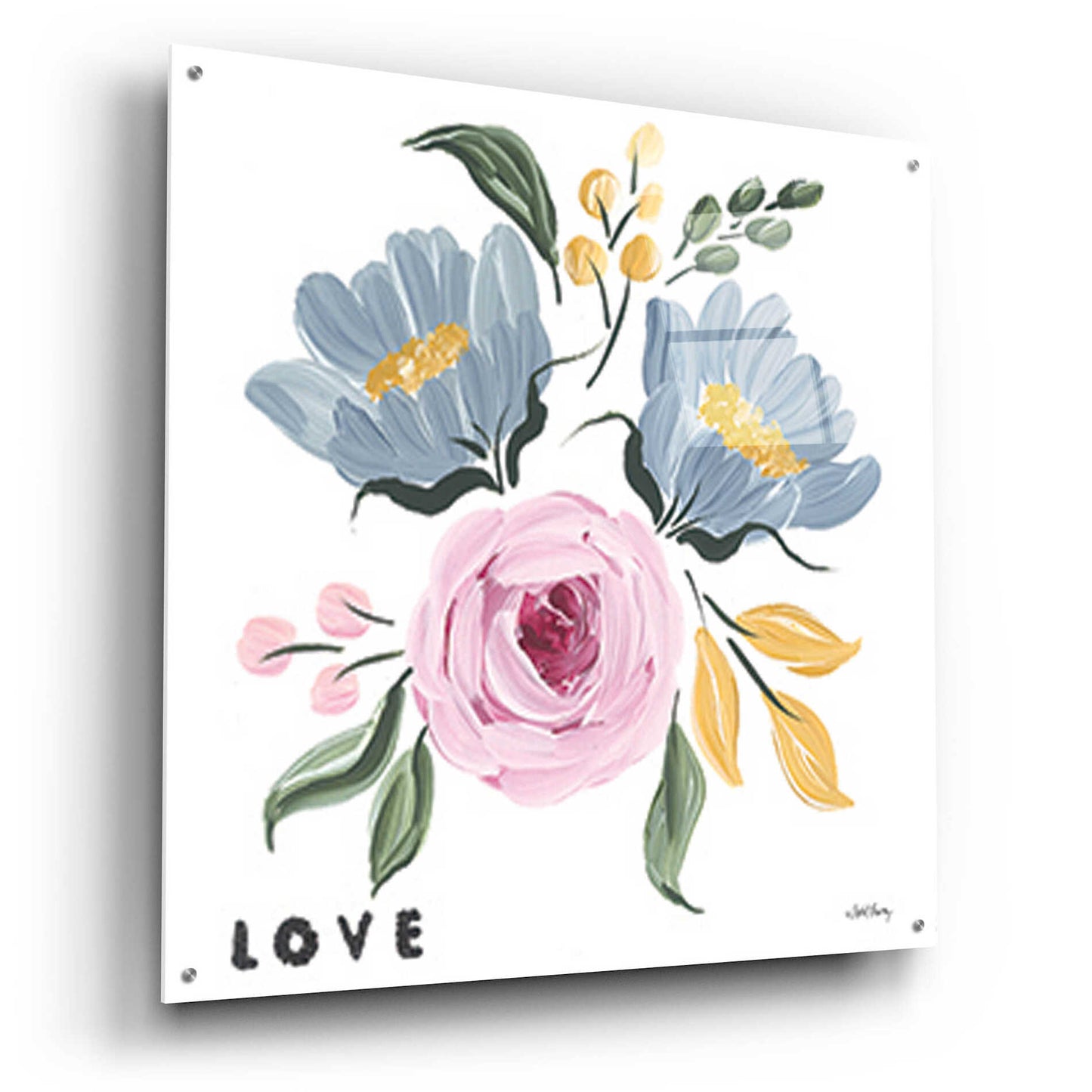 Epic Art 'Love & Flowers' by April Chavez, Acrylic Glass Wall Art,36x36
