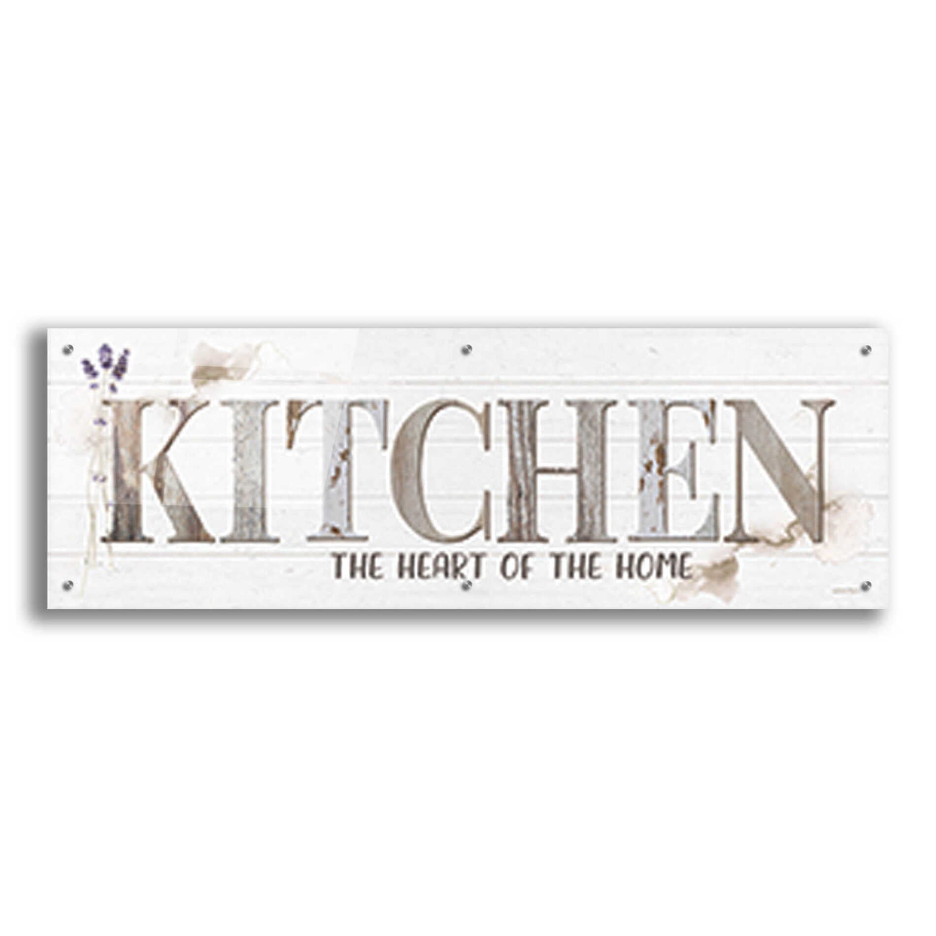 Epic Art 'Kitchen the Heart of the Home' by Susie Boyer, Acrylic Glass Wall Art,48x16