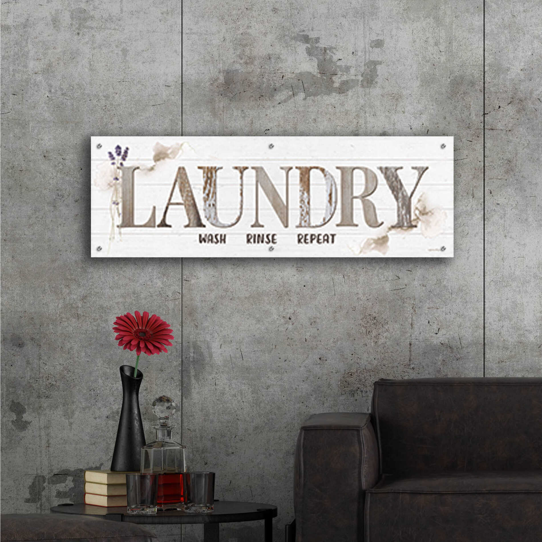 Epic Art 'Laundry' by Susie Boyer, Acrylic Glass Wall Art,48x16