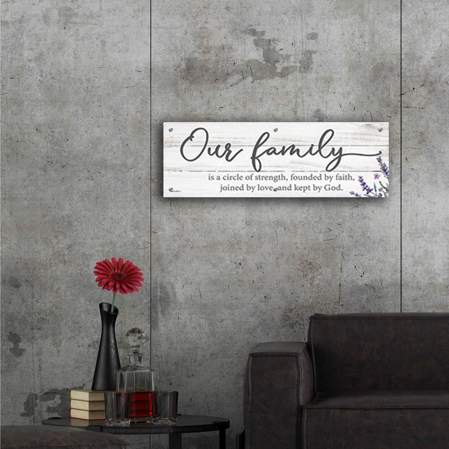 Epic Art 'Our Family' by Susie Boyer, Acrylic Glass Wall Art,36x12