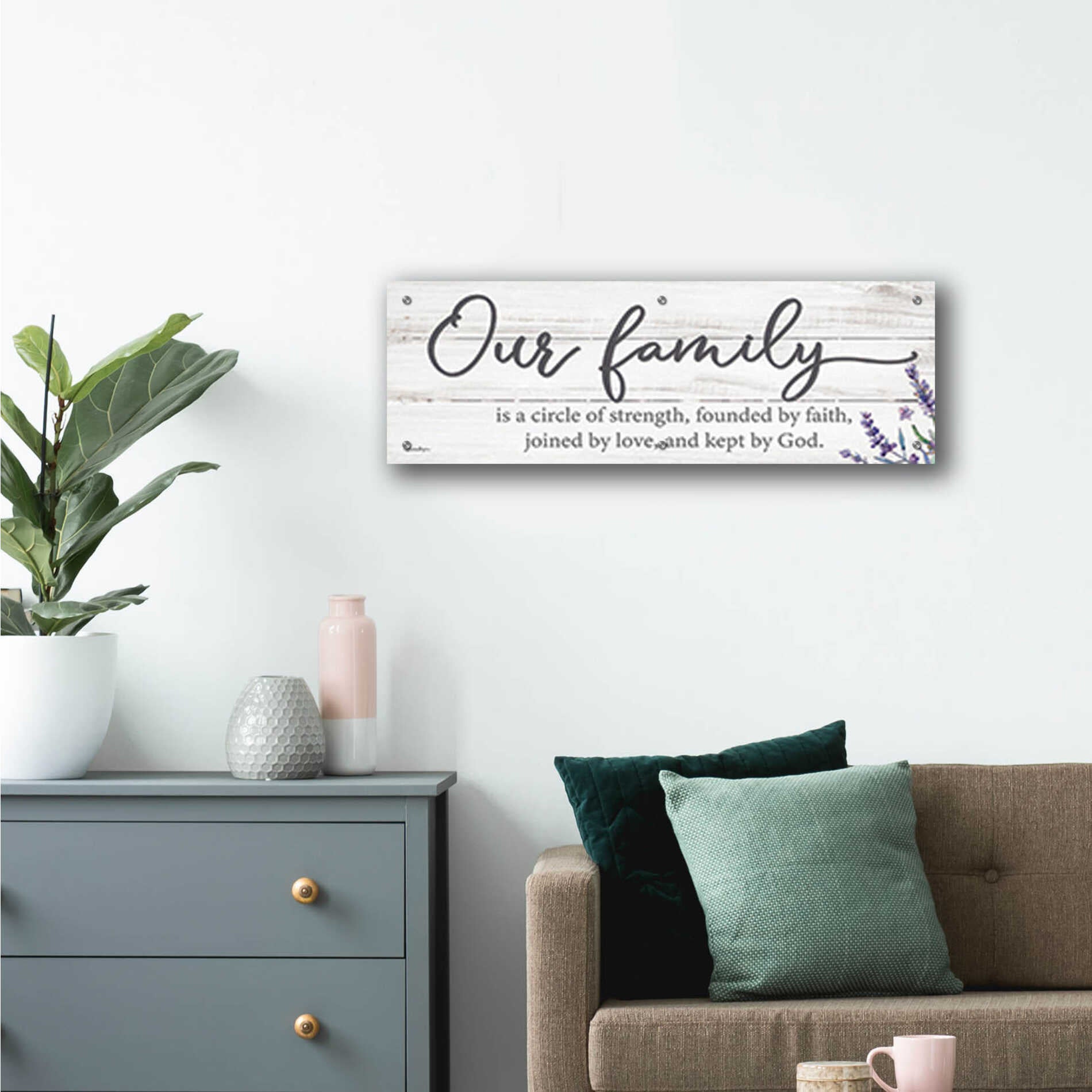 Epic Art 'Our Family' by Susie Boyer, Acrylic Glass Wall Art,36x12