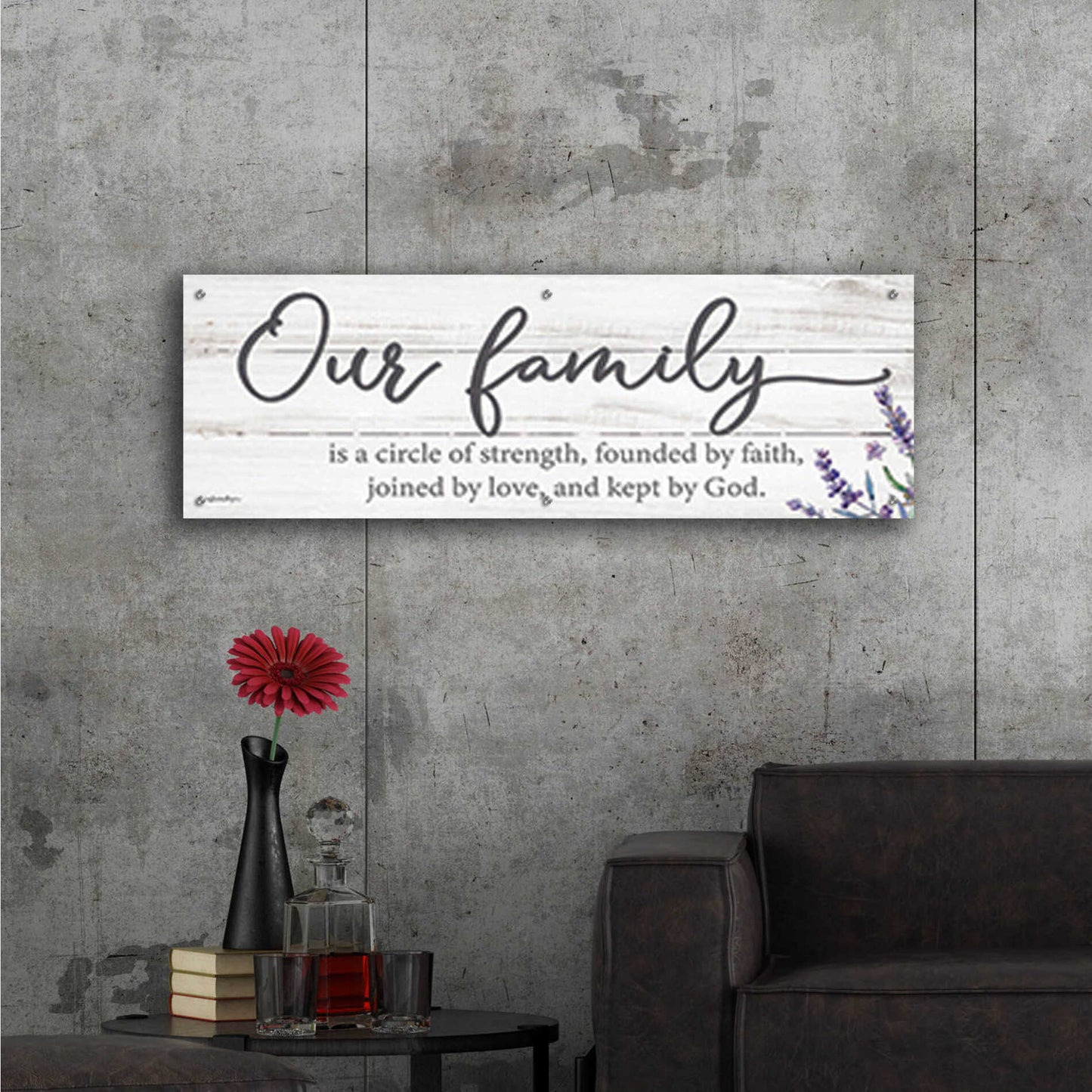 Epic Art 'Our Family' by Susie Boyer, Acrylic Glass Wall Art,48x16