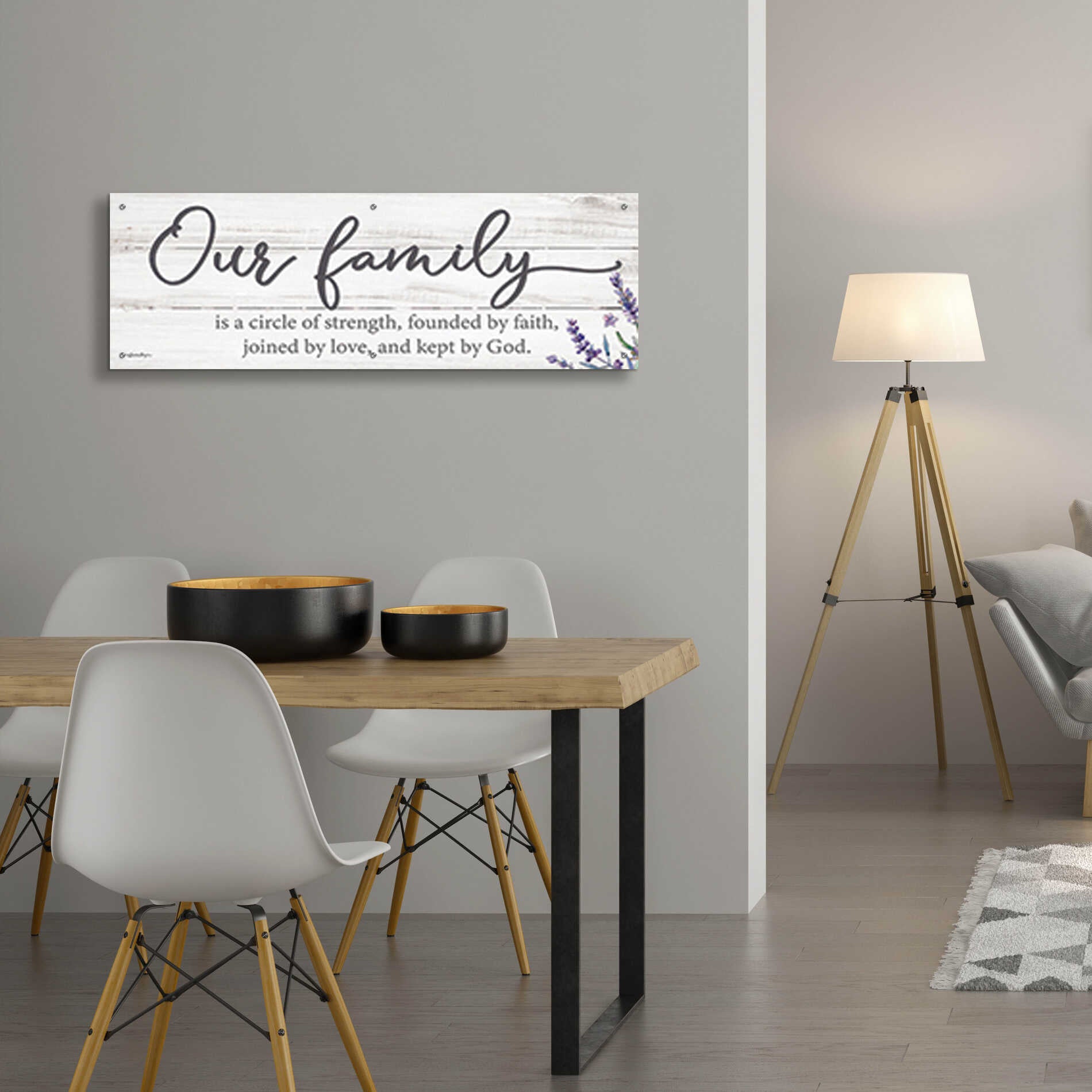 Epic Art 'Our Family' by Susie Boyer, Acrylic Glass Wall Art,48x16