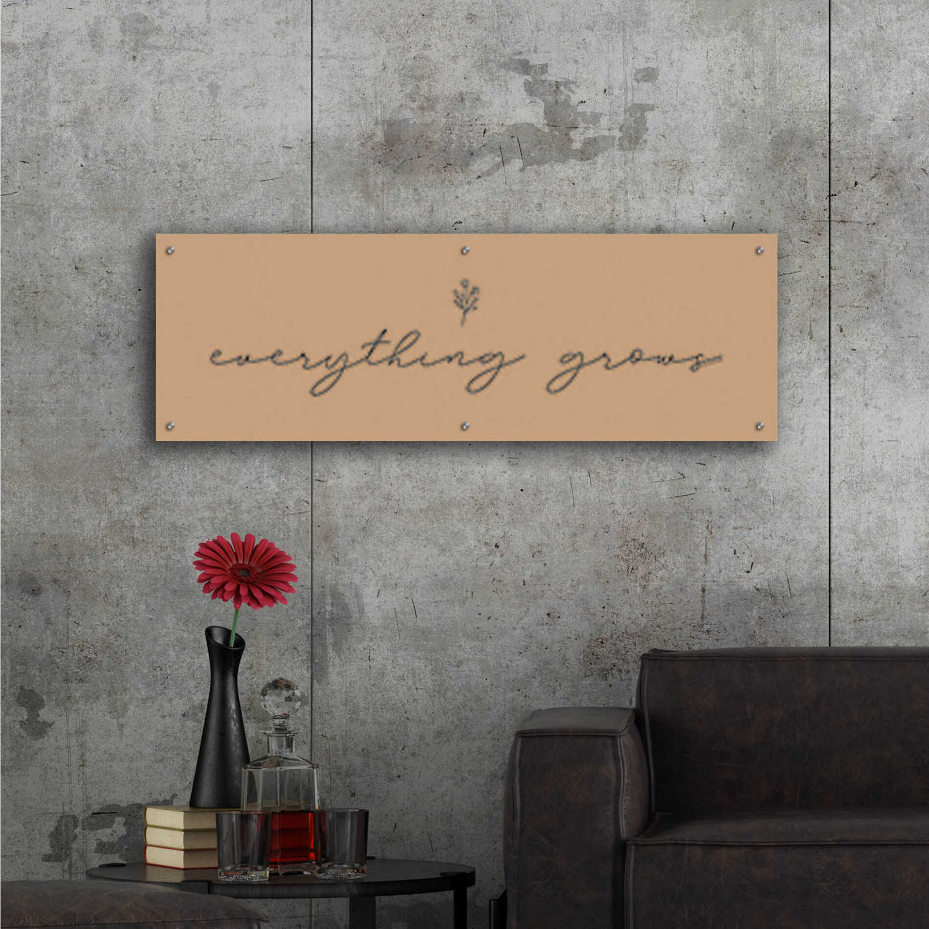 Epic Art 'Everything Grows' by Lady Louise Designs, Acrylic Glass Wall Art,48x16