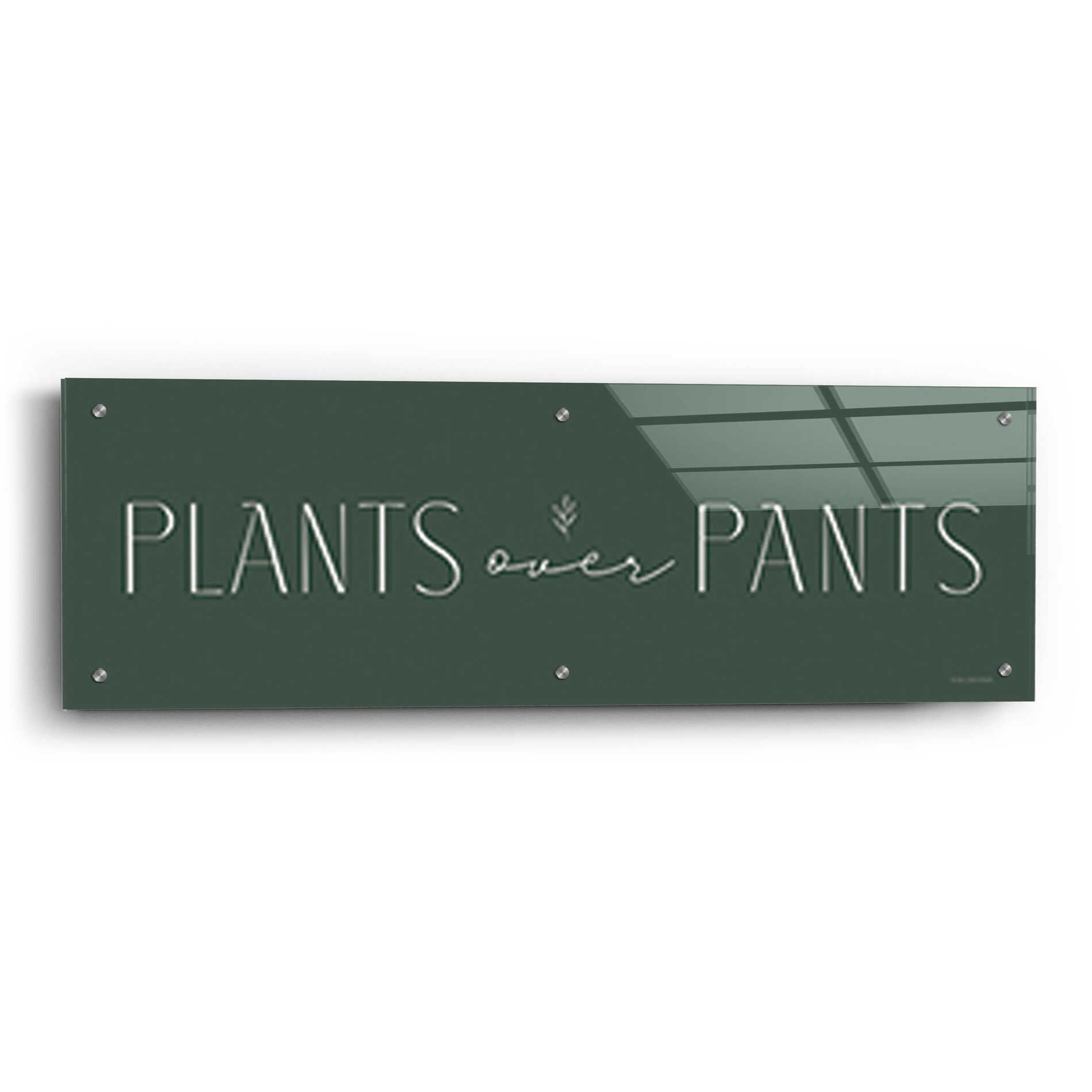Epic Art 'Plants Over Pants' by Lady Louise Designs, Acrylic Glass Wall Art,36x12