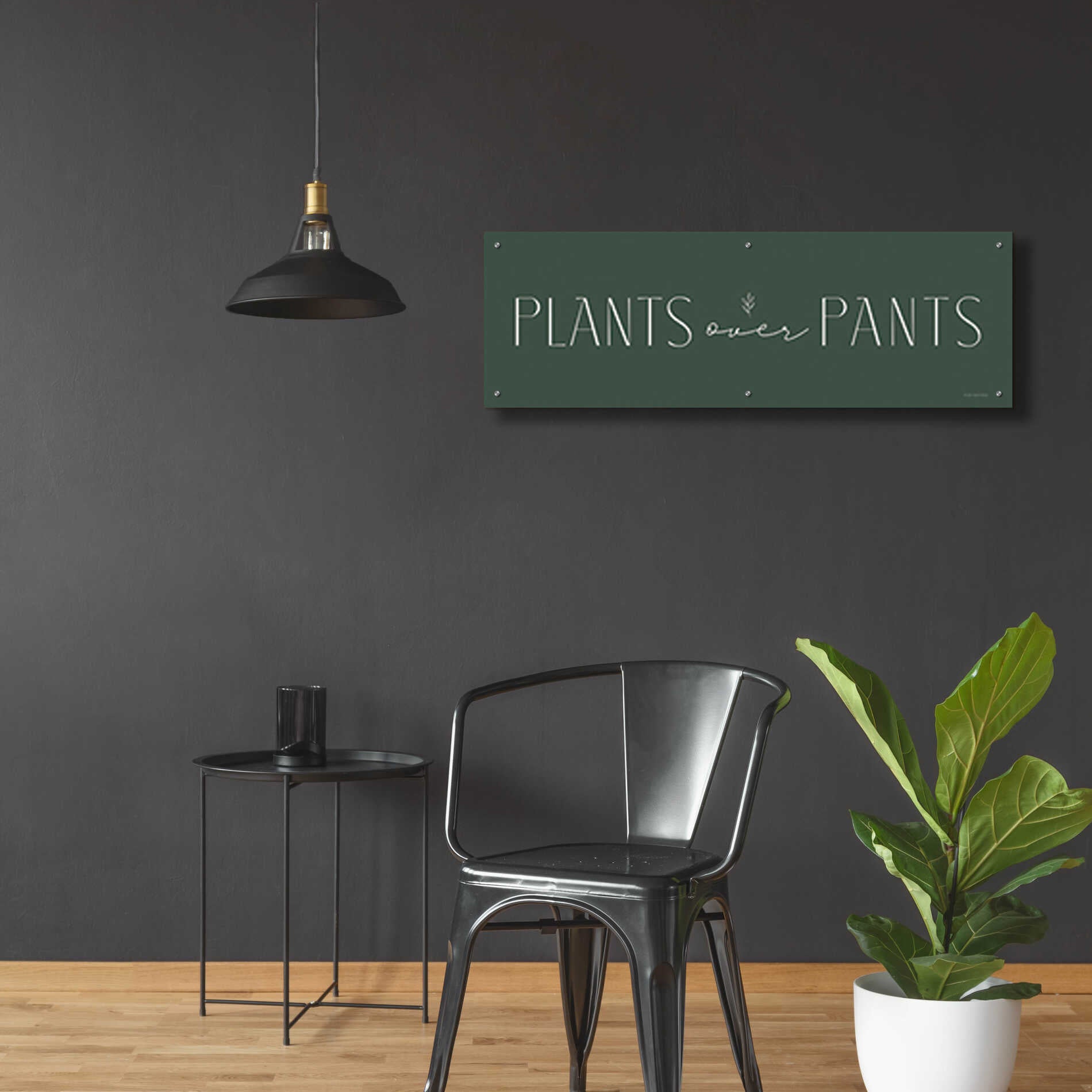 Epic Art 'Plants Over Pants' by Lady Louise Designs, Acrylic Glass Wall Art,48x16