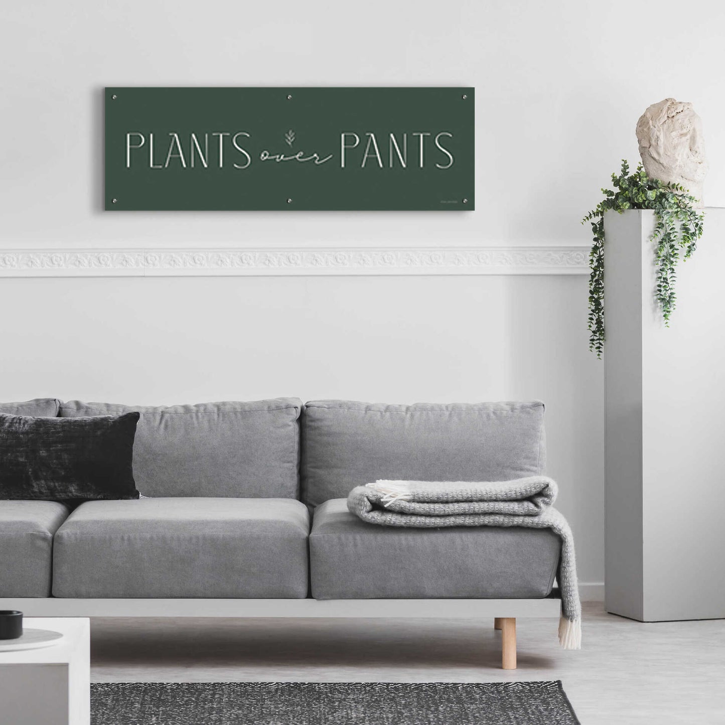 Epic Art 'Plants Over Pants' by Lady Louise Designs, Acrylic Glass Wall Art,48x16