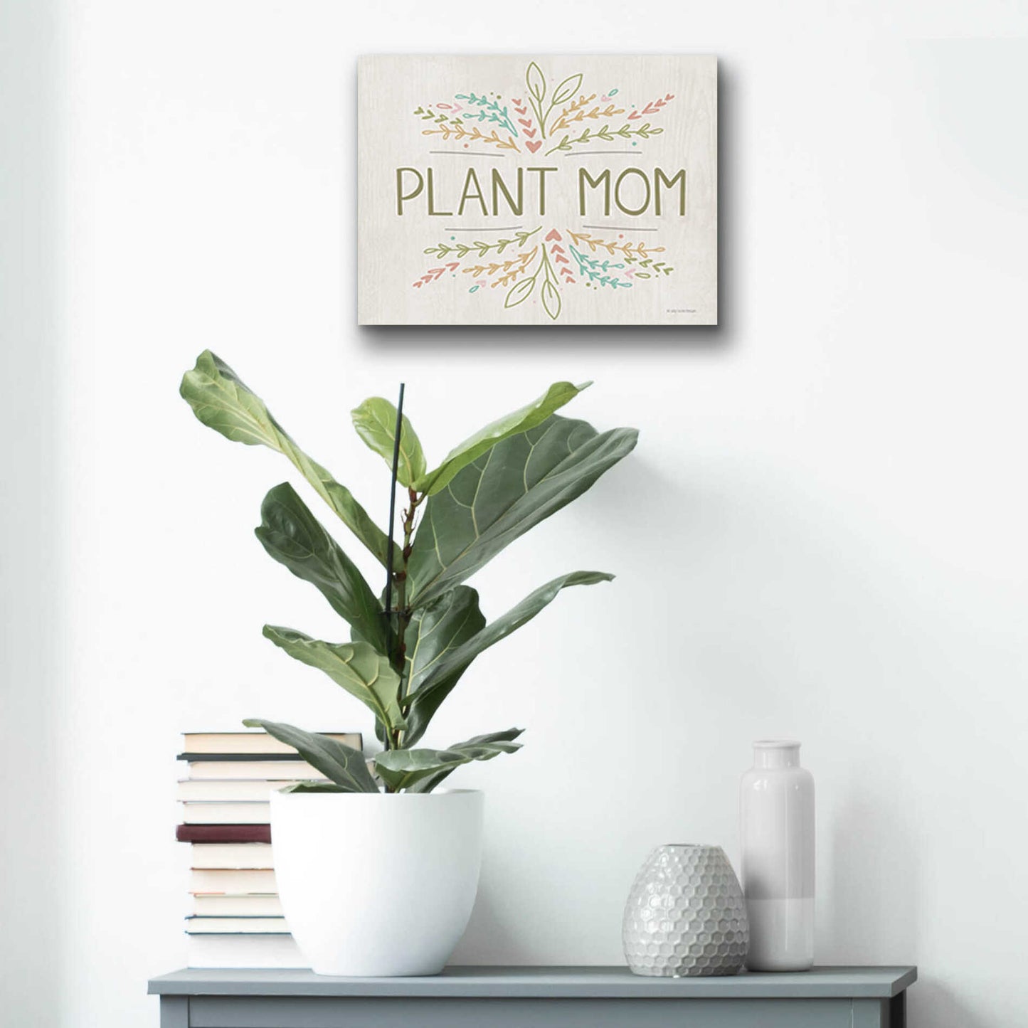 Epic Art 'Plant Mom' by Lady Louise Designs, Acrylic Glass Wall Art,16x12