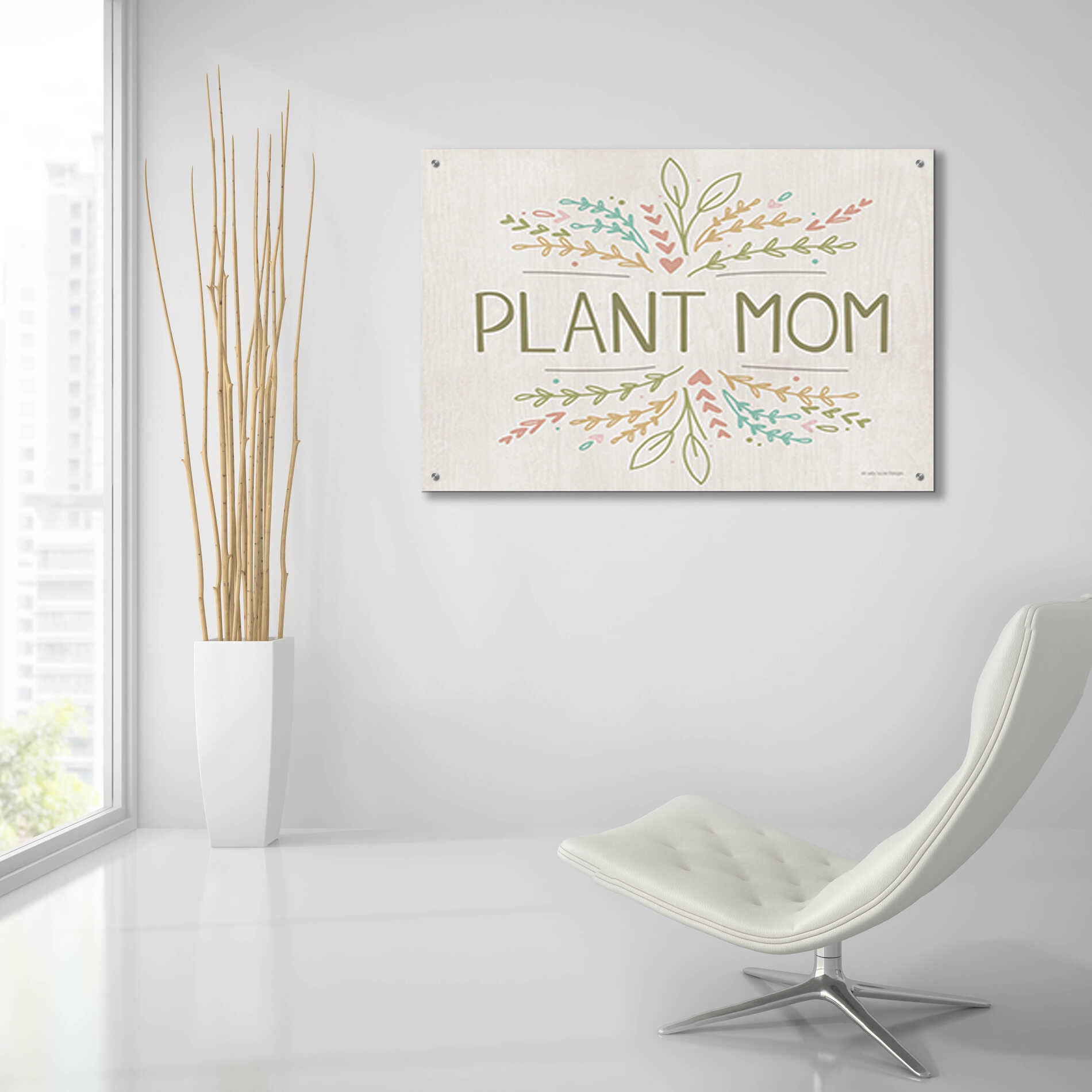 Epic Art 'Plant Mom' by Lady Louise Designs, Acrylic Glass Wall Art,36x24