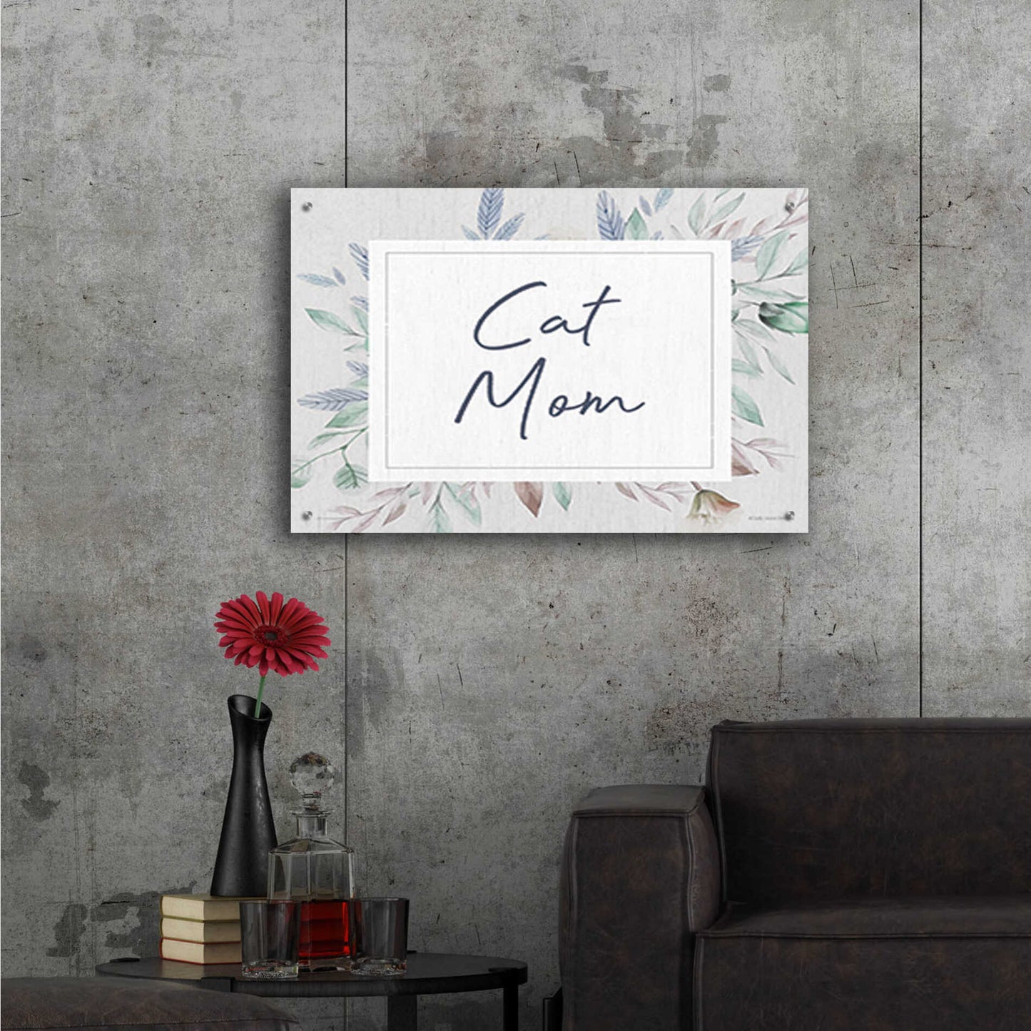 Epic Art 'Cat Mom' by Lady Louise Designs, Acrylic Glass Wall Art,36x24