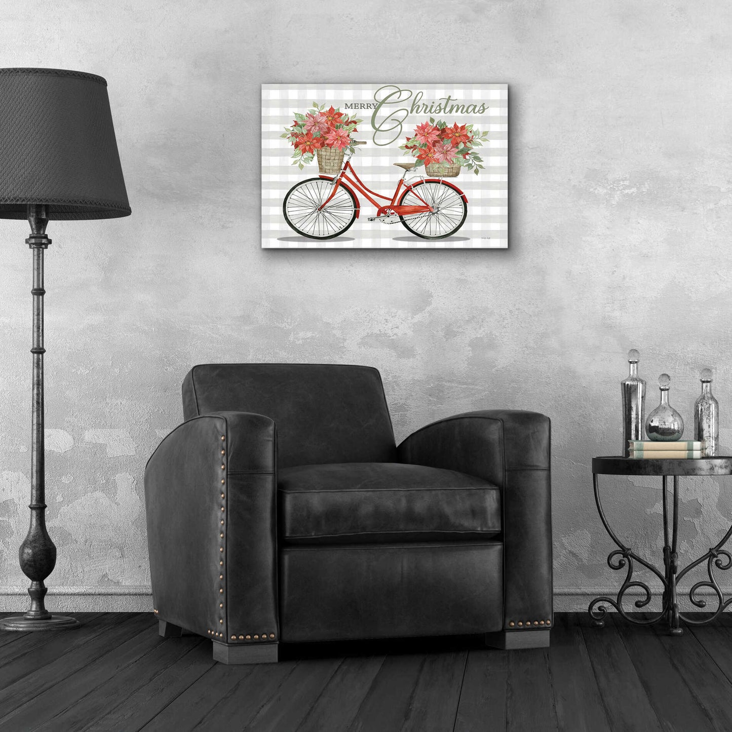 Epic Art 'Merry Christmas Bicycle I' by Cindy Jacobs, Acrylic Glass Wall Art,24x16