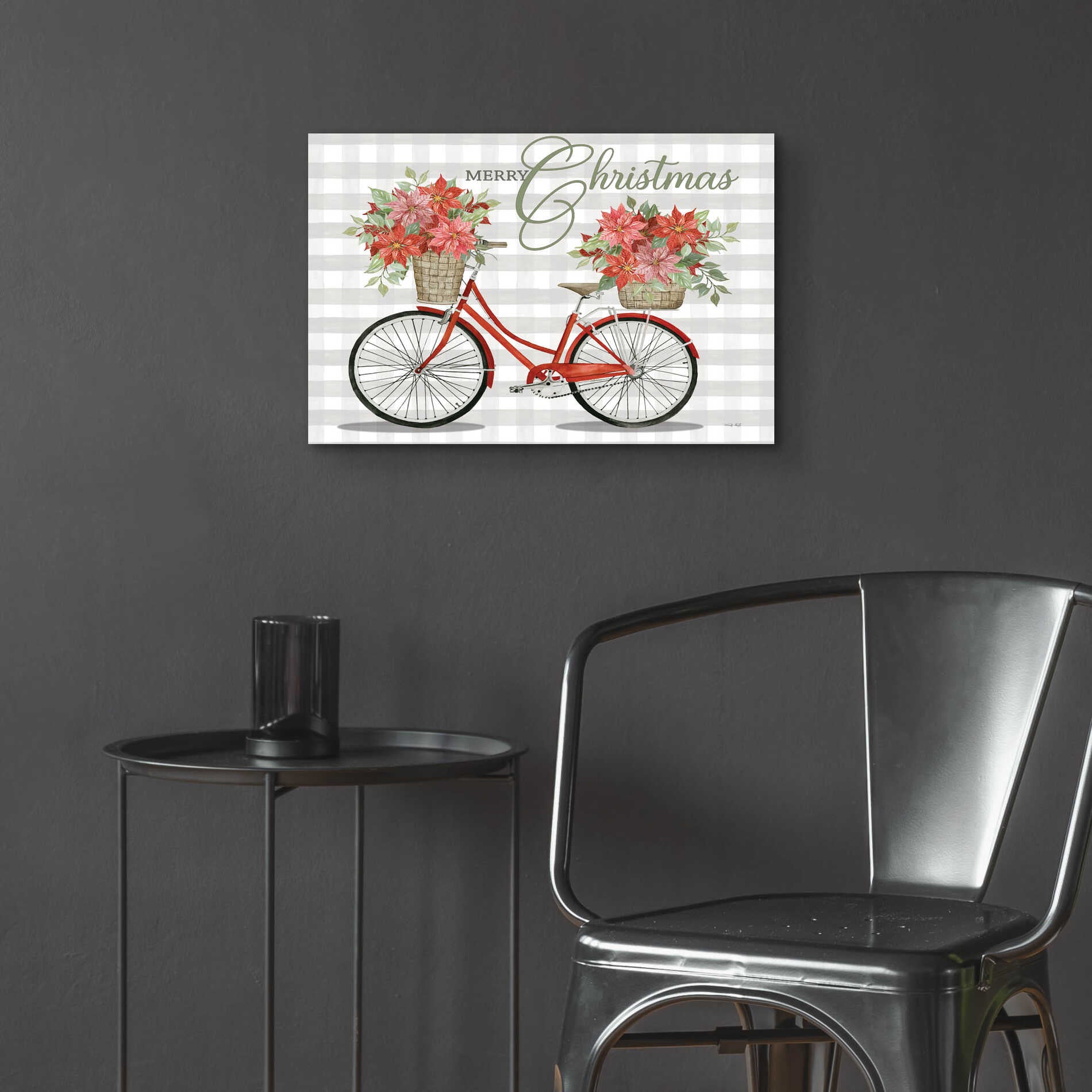 Epic Art 'Merry Christmas Bicycle I' by Cindy Jacobs, Acrylic Glass Wall Art,24x16