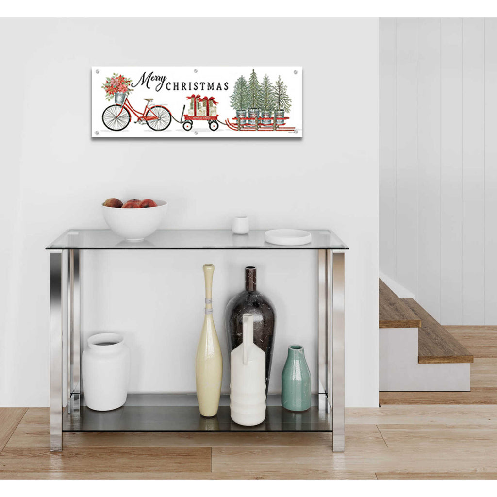 Epic Art 'Christmas Delivery Trio' by Cindy Jacobs, Acrylic Glass Wall Art,36x12