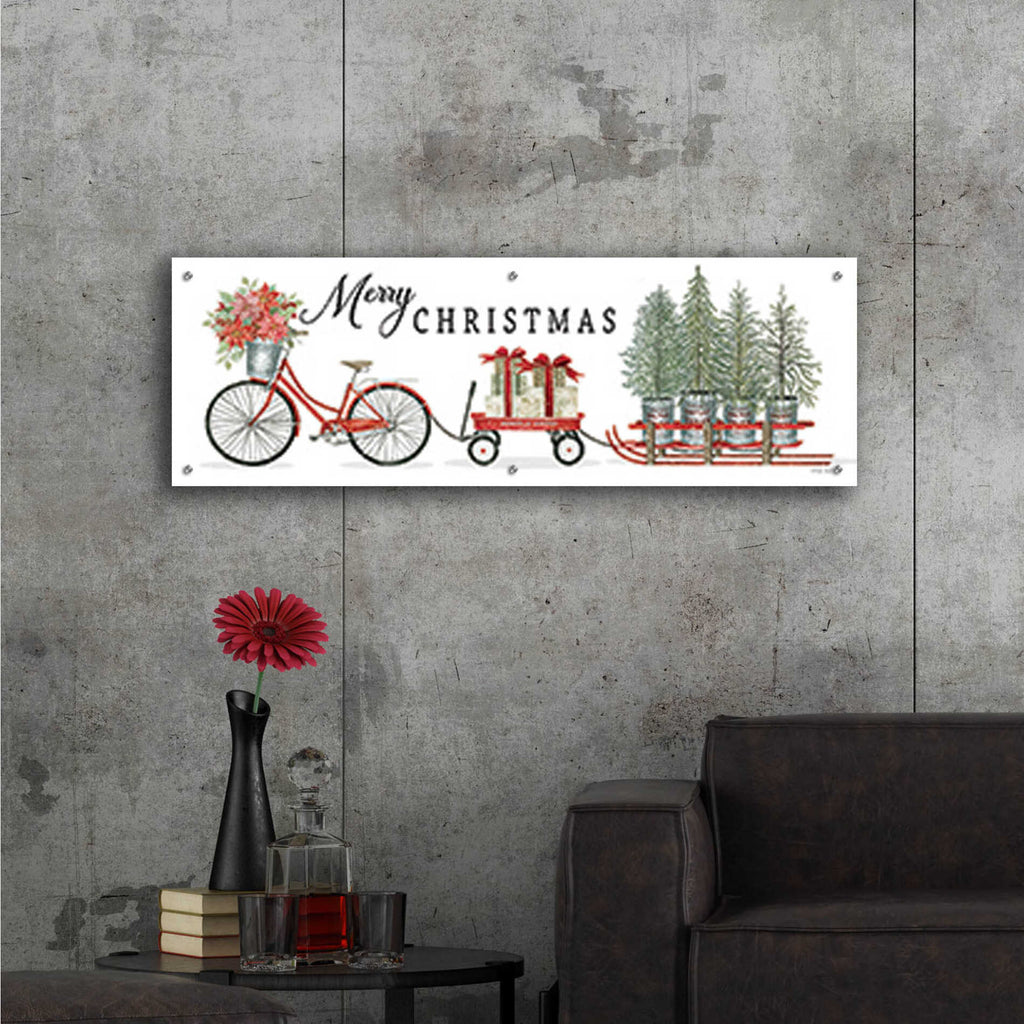 Epic Art 'Christmas Delivery Trio' by Cindy Jacobs, Acrylic Glass Wall Art,48x16