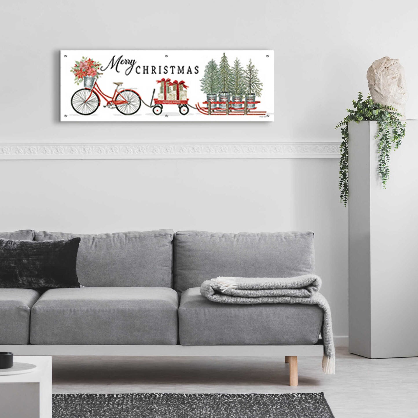 Epic Art 'Christmas Delivery Trio' by Cindy Jacobs, Acrylic Glass Wall Art,48x16