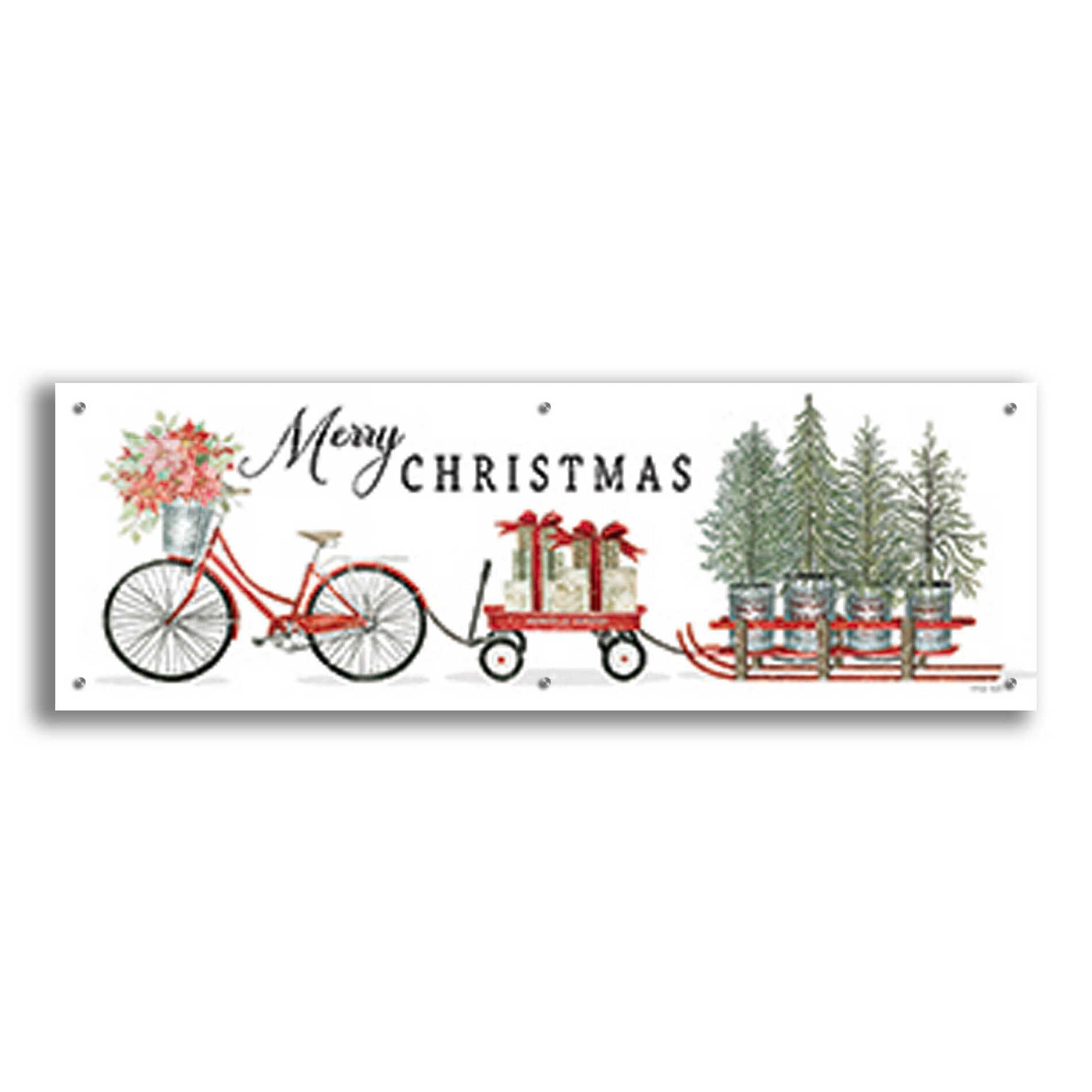 Epic Art 'Christmas Delivery Trio' by Cindy Jacobs, Acrylic Glass Wall Art,48x16