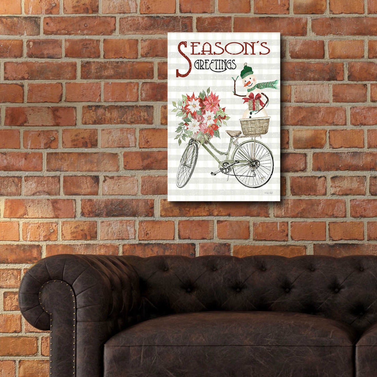 Epic Art 'Season's Greetings Bicycle' by Cindy Jacobs, Acrylic Glass Wall Art,16x24