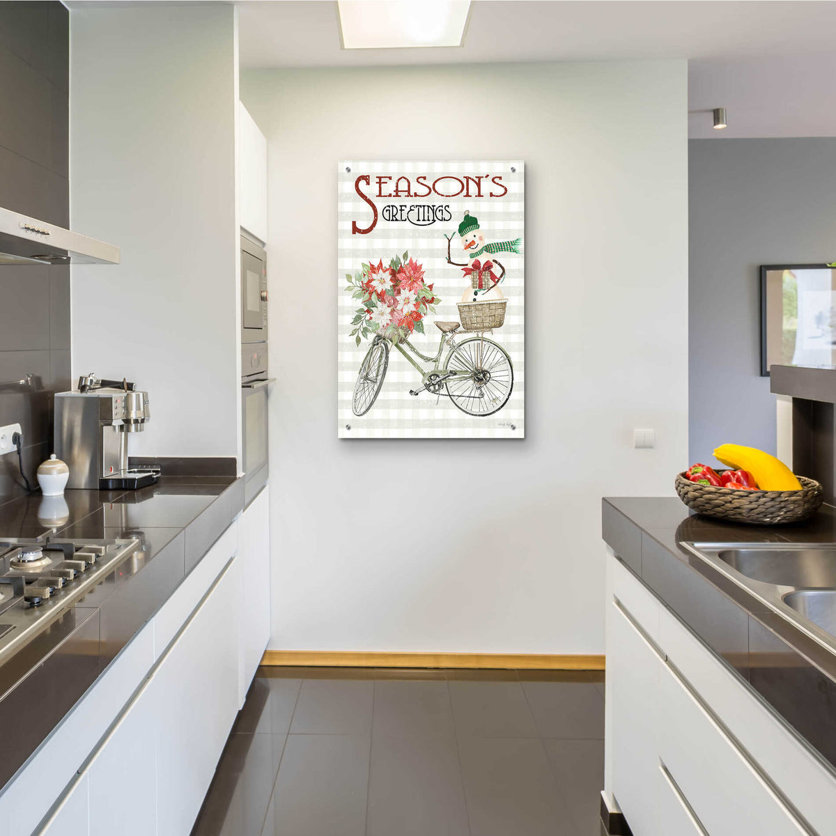 Epic Art 'Season's Greetings Bicycle' by Cindy Jacobs, Acrylic Glass Wall Art,24x36