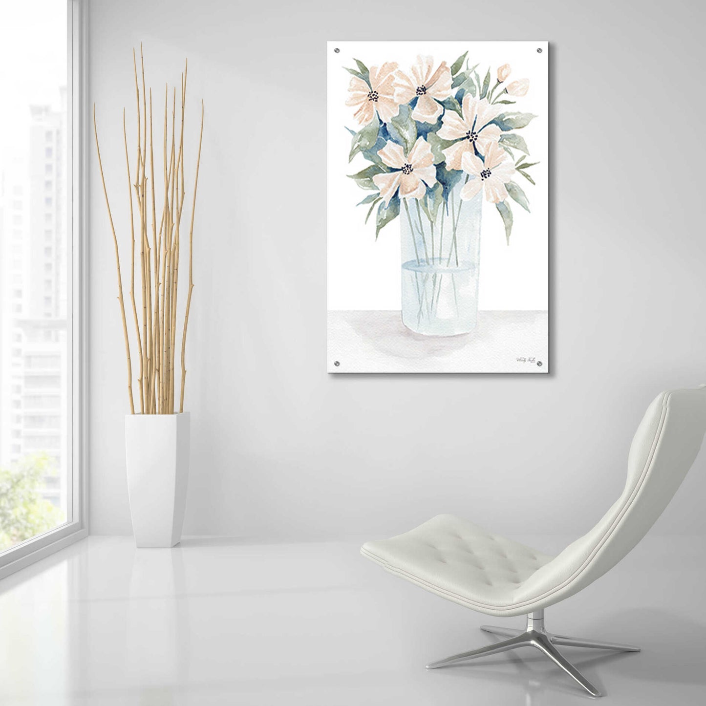 Epic Art 'Sweet Sophistication Floral I' by Cindy Jacobs, Acrylic Glass Wall Art,24x36