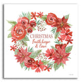 Epic Art 'Christmas Faith, Hope & Love Wreath' by Cindy Jacobs, Acrylic Glass Wall Art