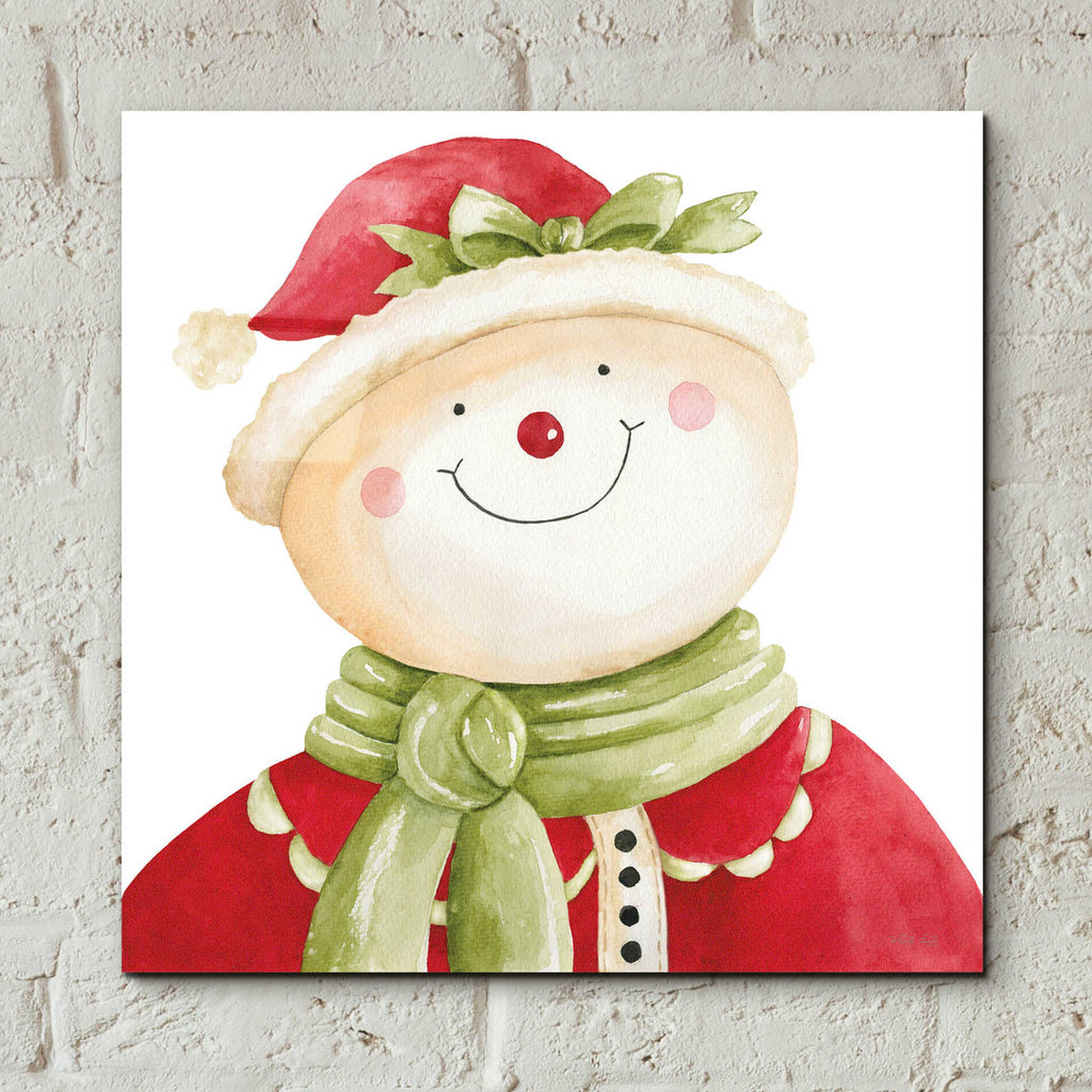 Epic Art 'Holiday Snowman' by Cindy Jacobs, Acrylic Glass Wall Art,12x12