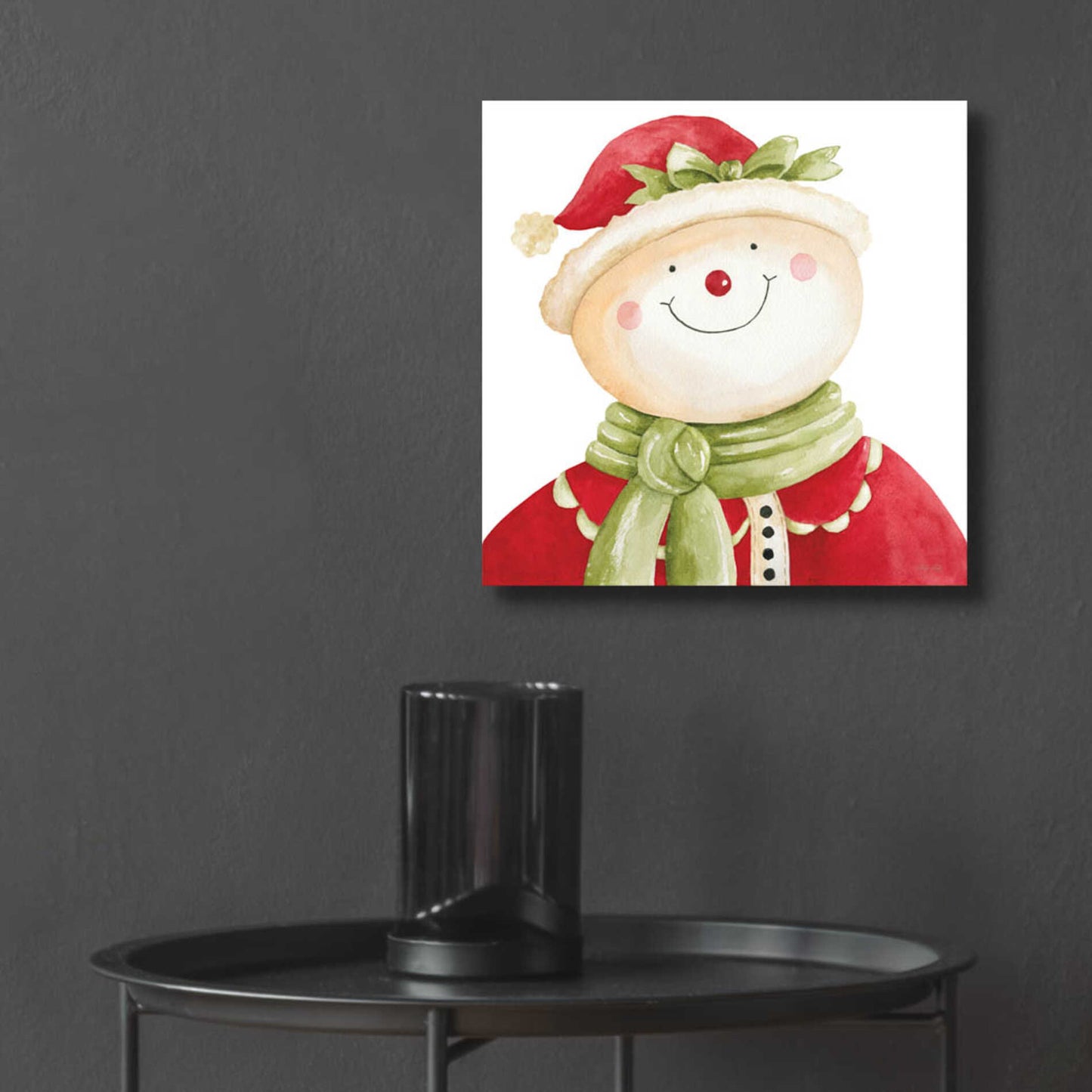 Epic Art 'Holiday Snowman' by Cindy Jacobs, Acrylic Glass Wall Art,12x12