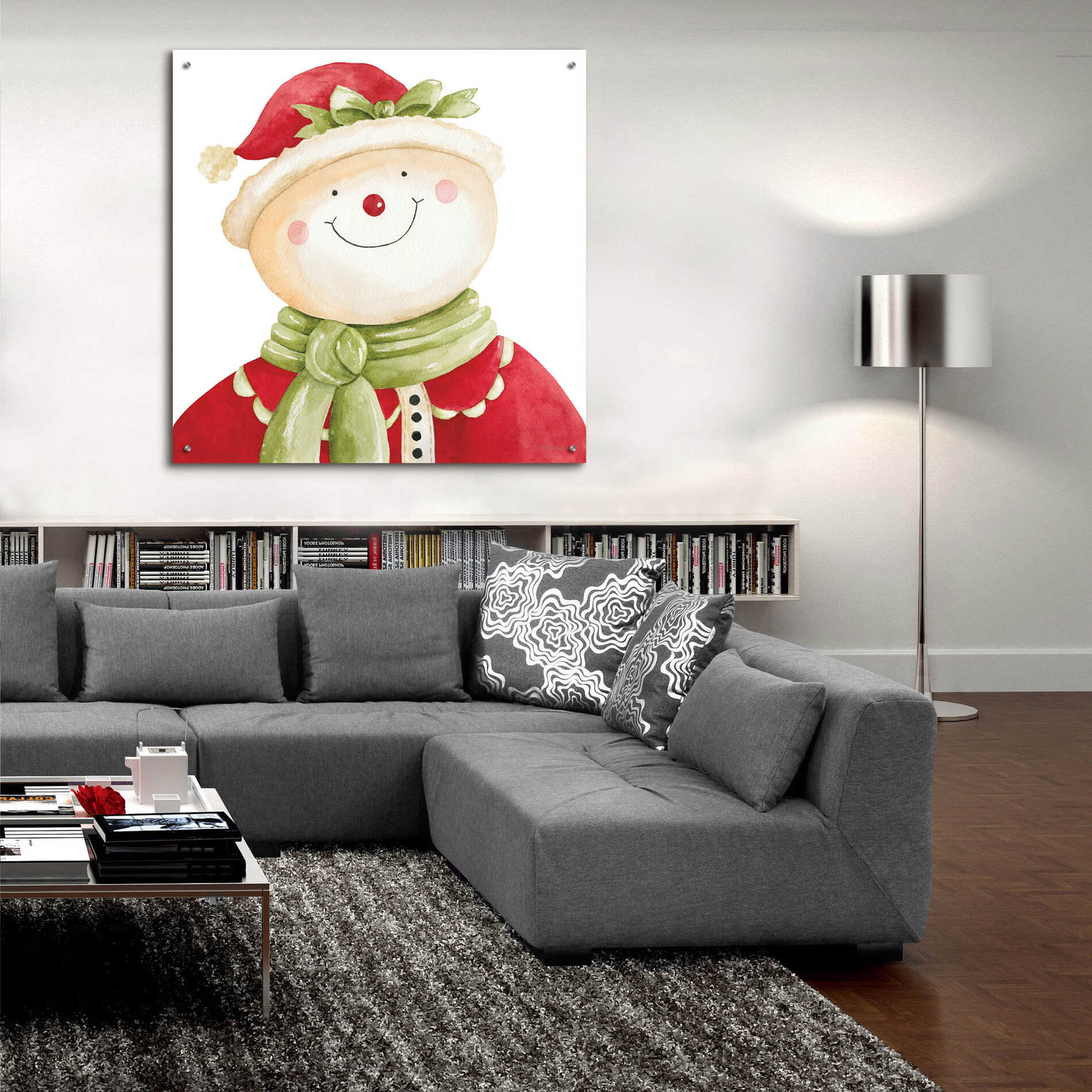 Epic Art 'Holiday Snowman' by Cindy Jacobs, Acrylic Glass Wall Art,36x36