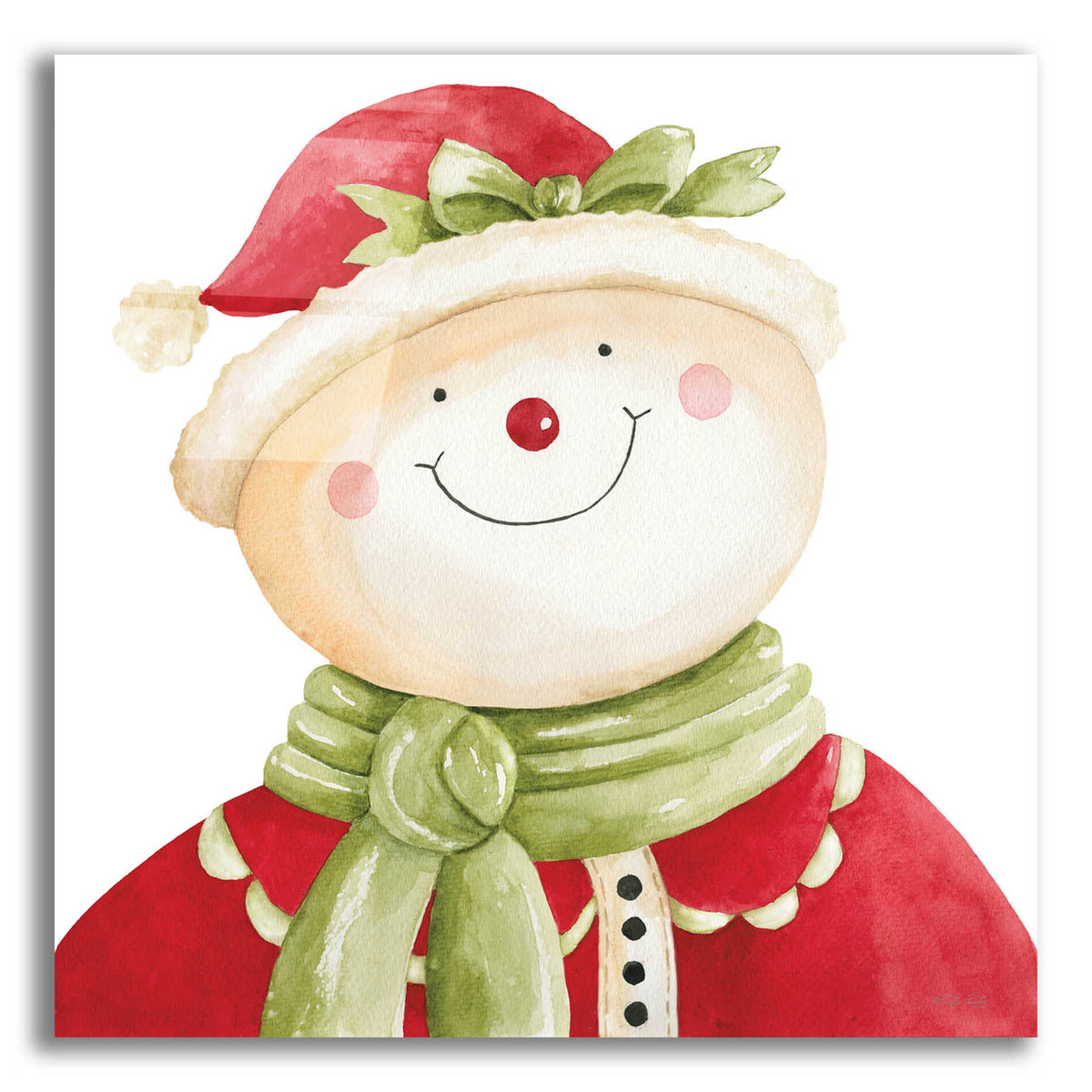 Epic Art 'Holiday Snowman' by Cindy Jacobs, Acrylic Glass Wall Art