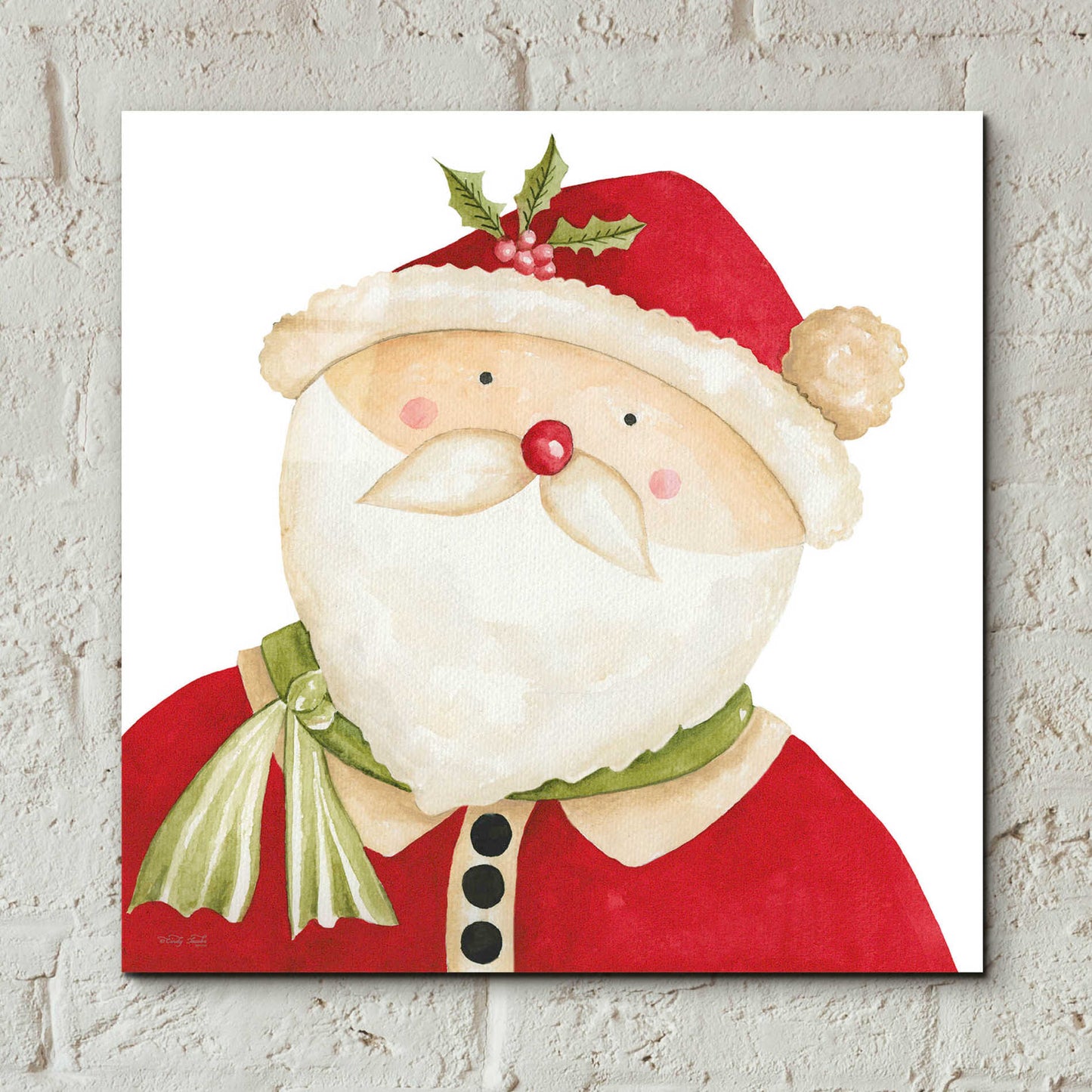 Epic Art 'Mr. Claus' by Cindy Jacobs, Acrylic Glass Wall Art,12x12