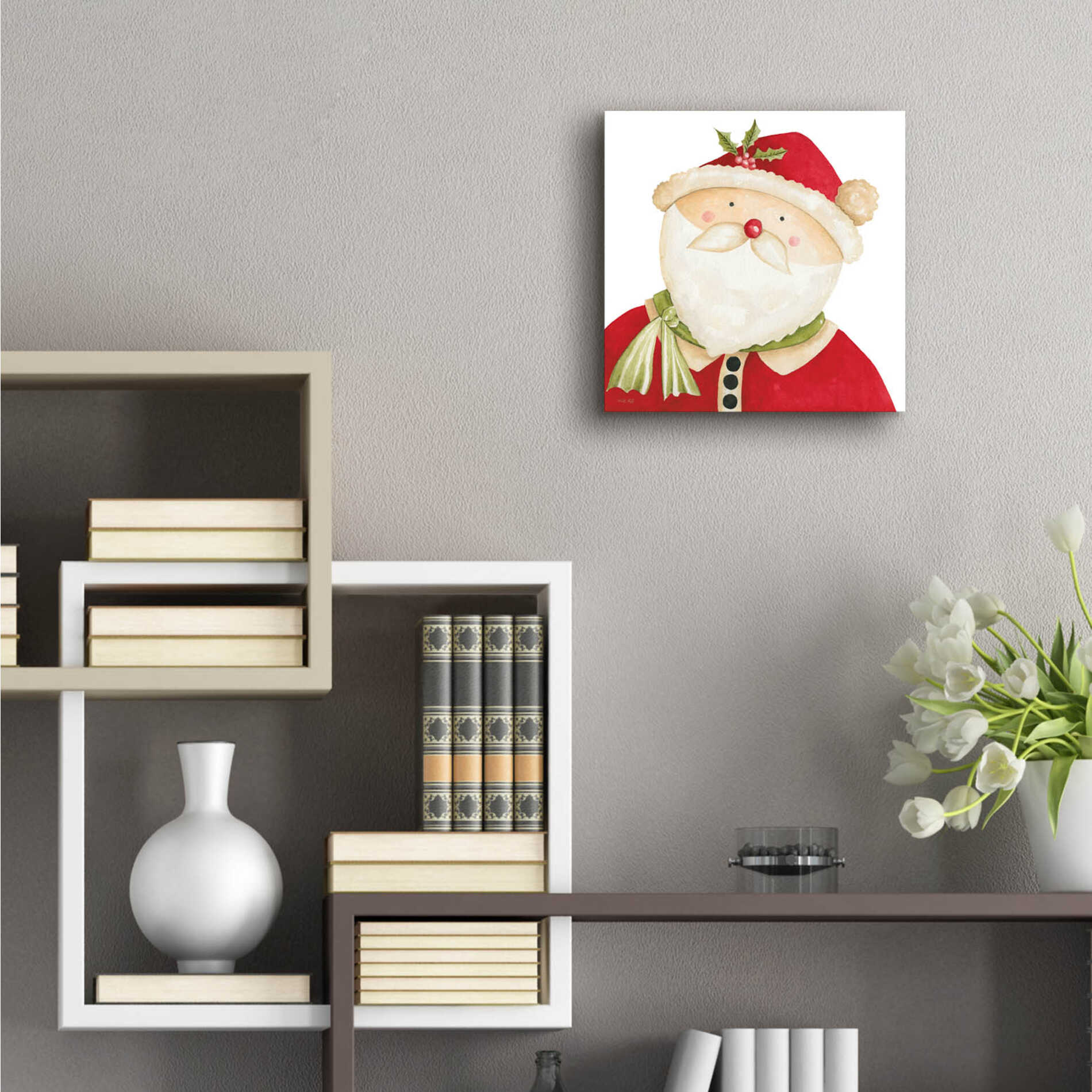 Epic Art 'Mr. Claus' by Cindy Jacobs, Acrylic Glass Wall Art,12x12