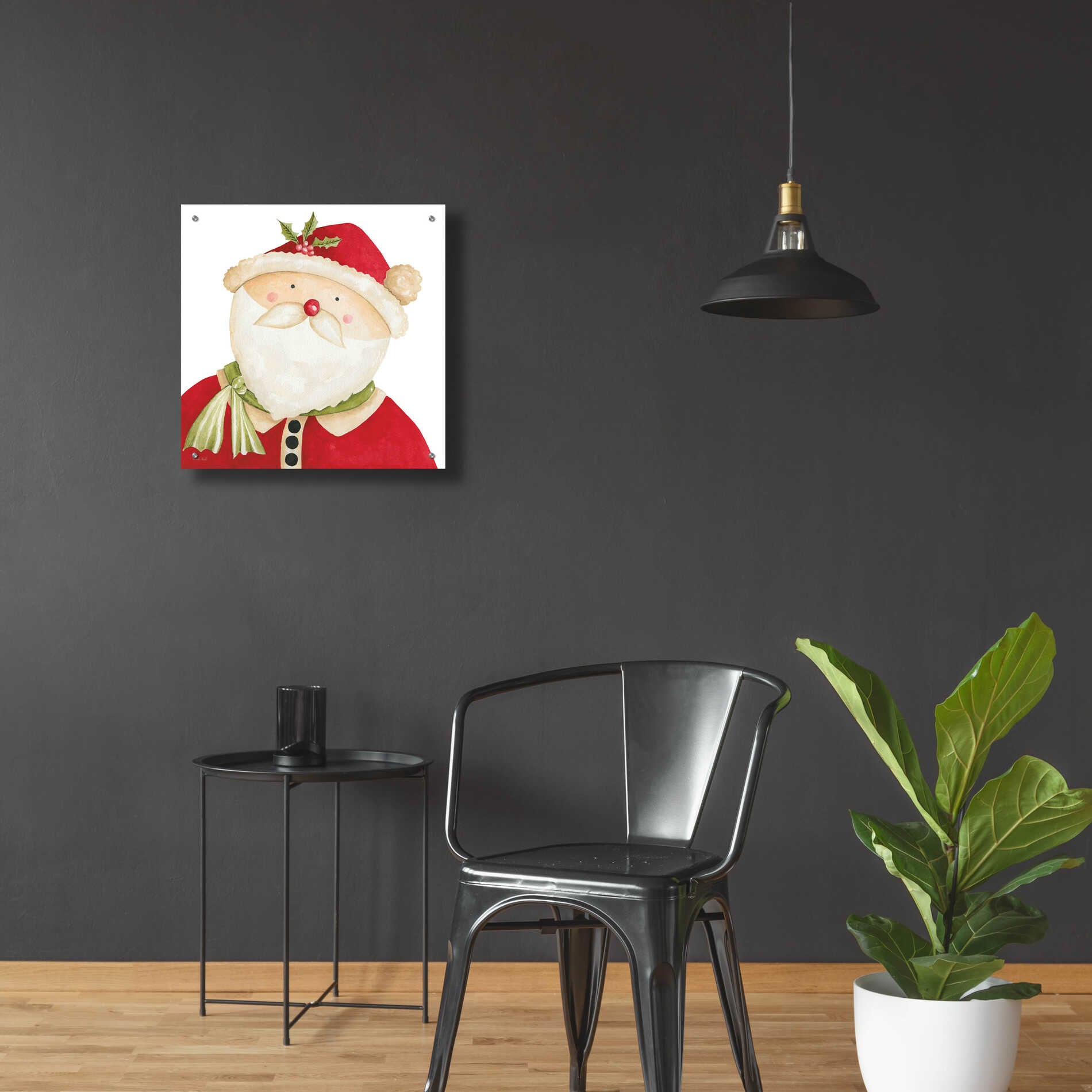 Epic Art 'Mr. Claus' by Cindy Jacobs, Acrylic Glass Wall Art,24x24