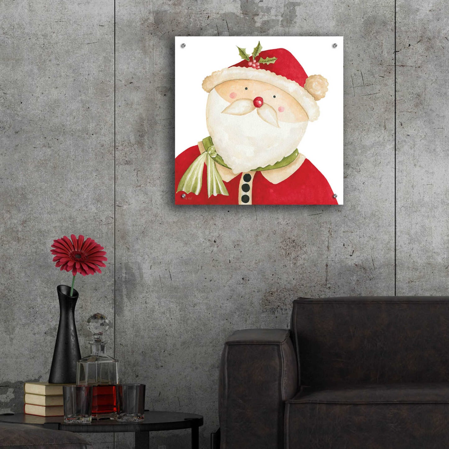 Epic Art 'Mr. Claus' by Cindy Jacobs, Acrylic Glass Wall Art,24x24