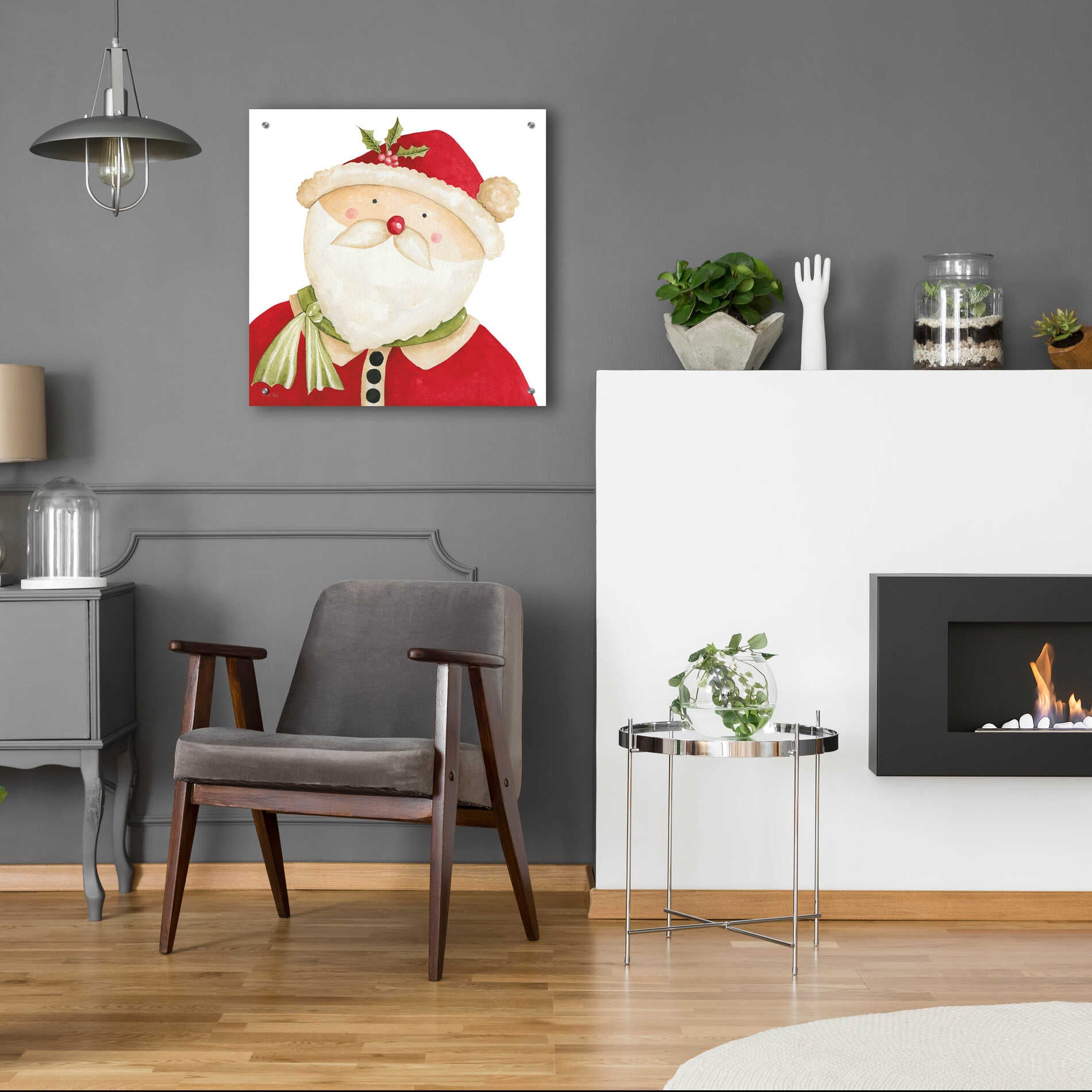 Epic Art 'Mr. Claus' by Cindy Jacobs, Acrylic Glass Wall Art,24x24