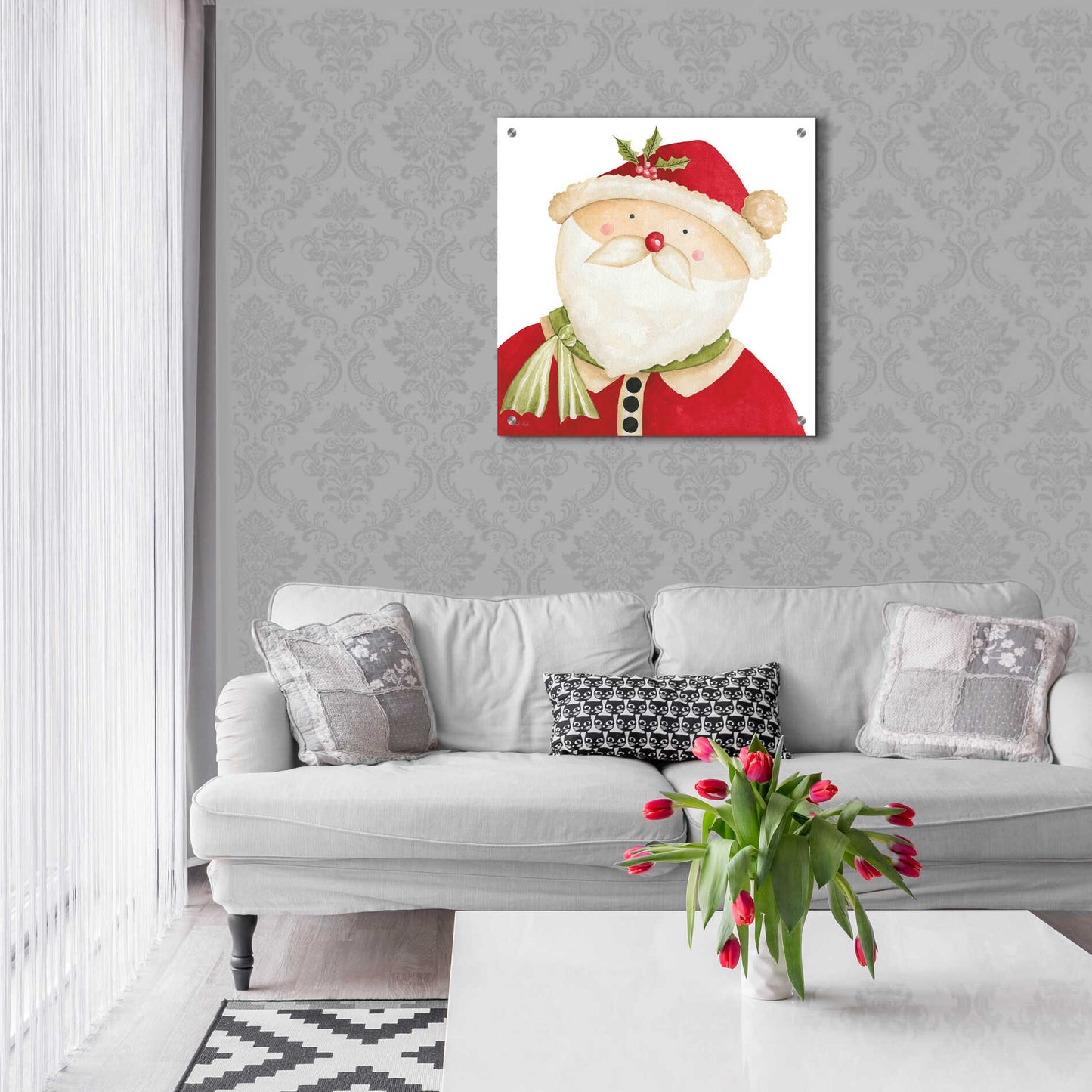 Epic Art 'Mr. Claus' by Cindy Jacobs, Acrylic Glass Wall Art,24x24