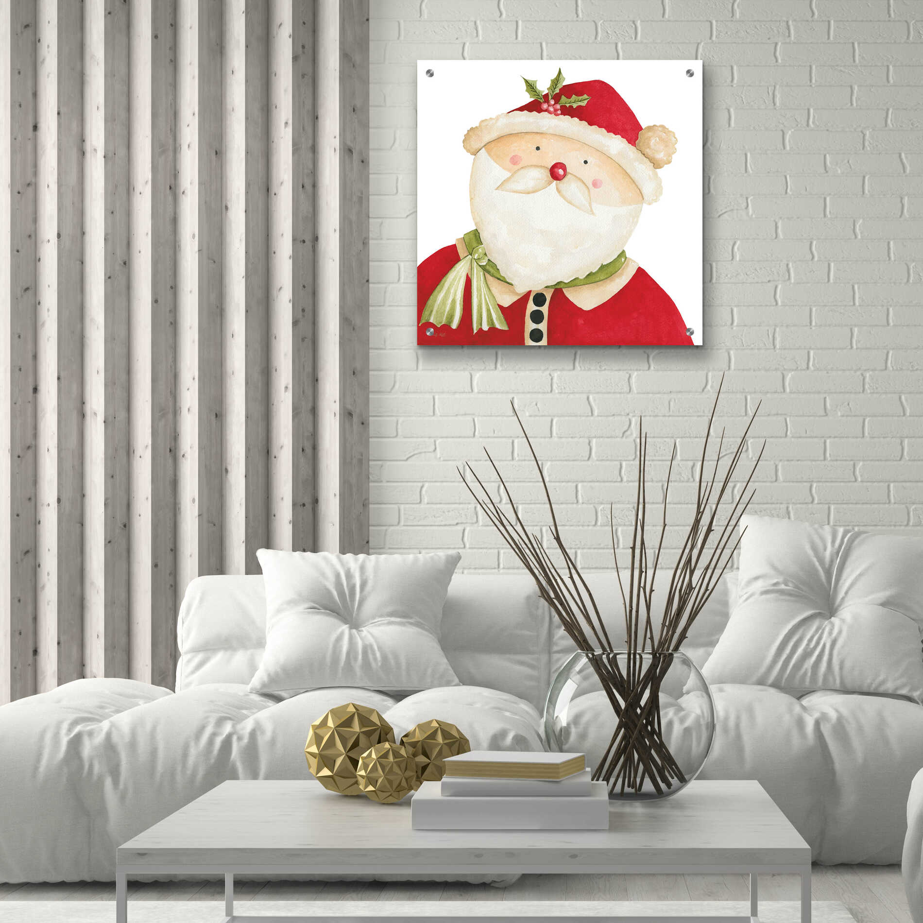 Epic Art 'Mr. Claus' by Cindy Jacobs, Acrylic Glass Wall Art,24x24