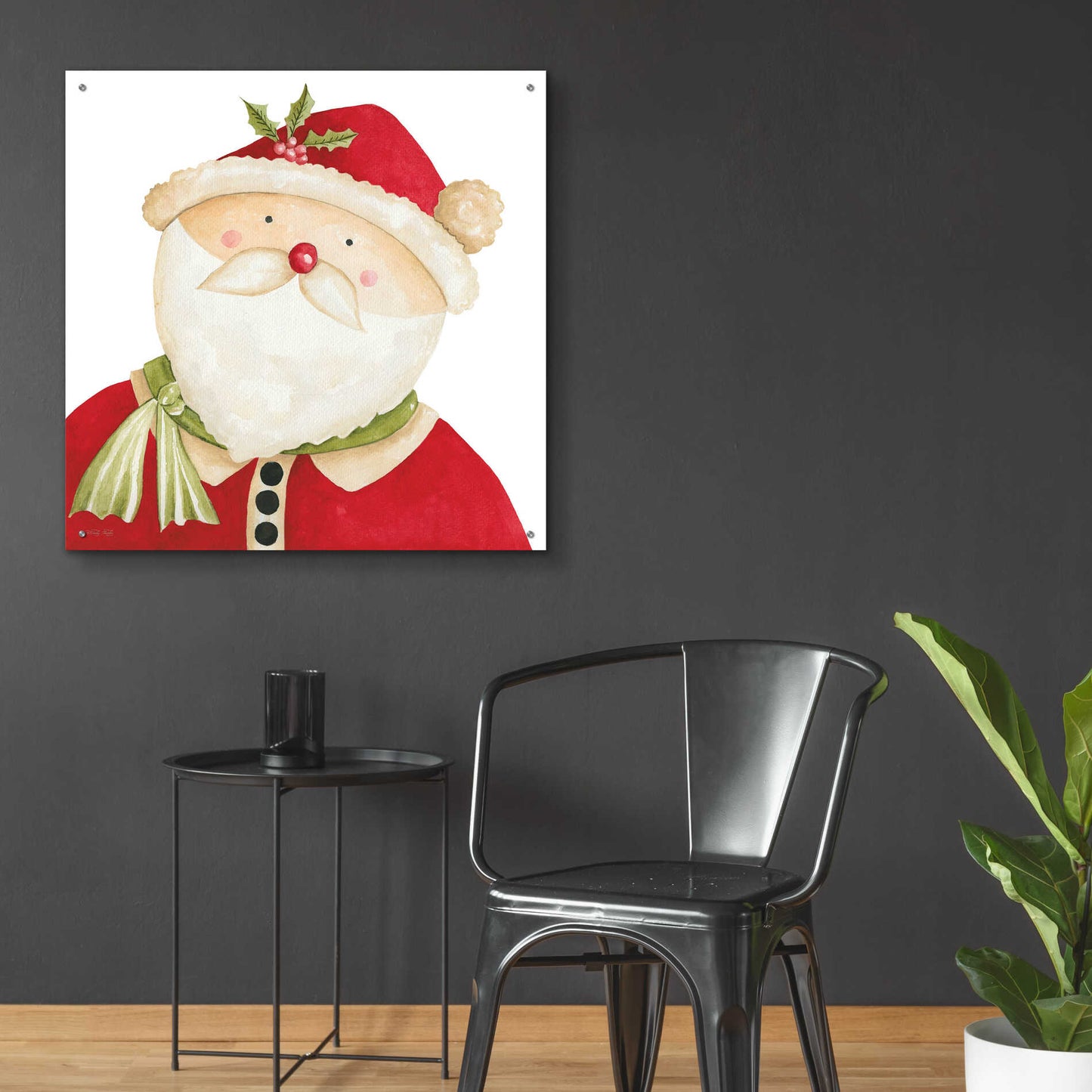 Epic Art 'Mr. Claus' by Cindy Jacobs, Acrylic Glass Wall Art,36x36