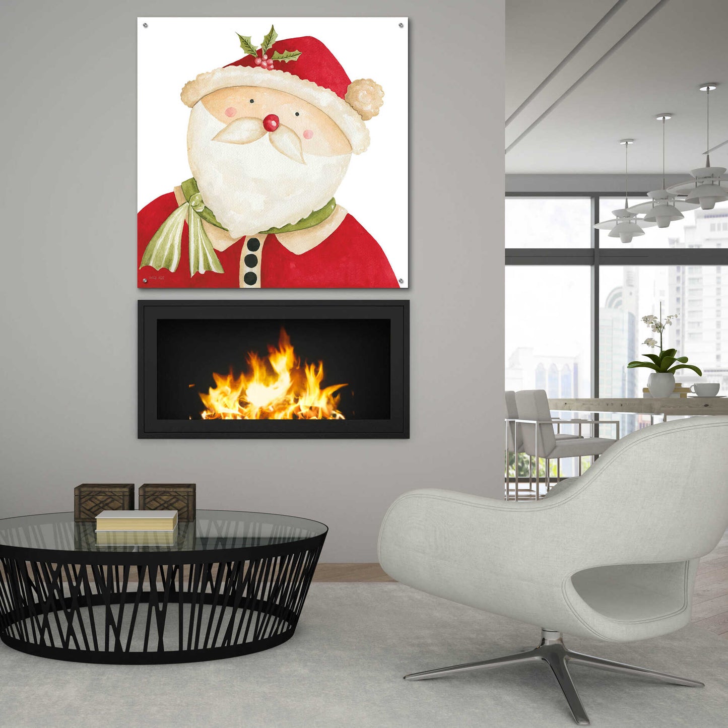 Epic Art 'Mr. Claus' by Cindy Jacobs, Acrylic Glass Wall Art,36x36