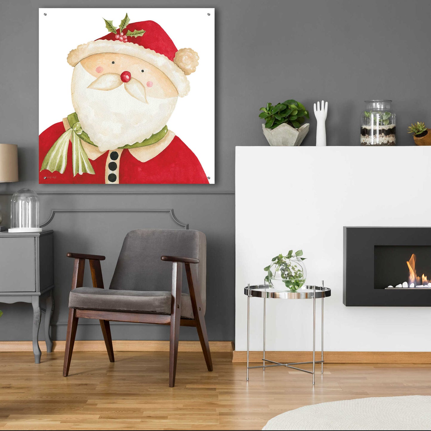 Epic Art 'Mr. Claus' by Cindy Jacobs, Acrylic Glass Wall Art,36x36